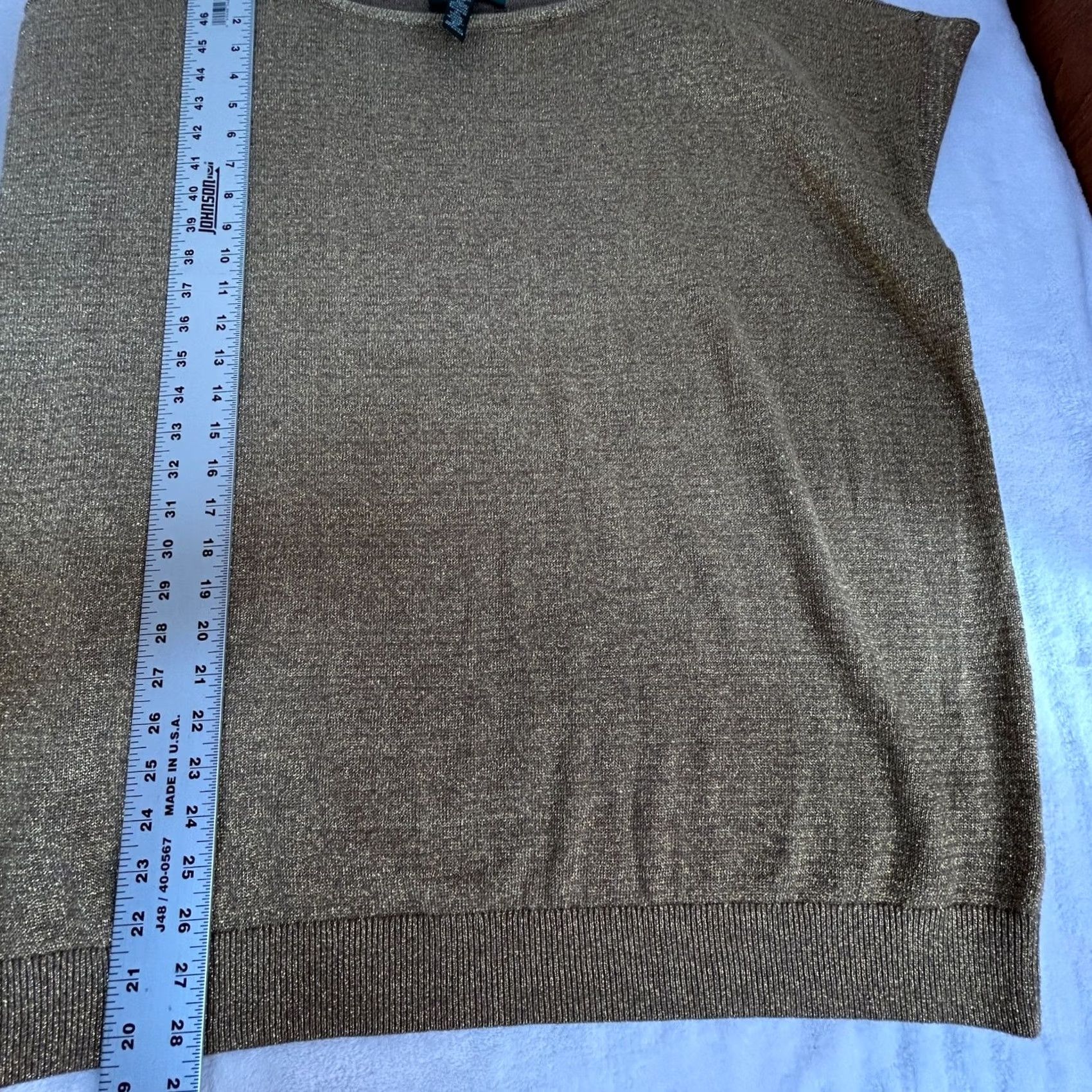 Ralph Lauren Lauren Ralph Lauren Women Gold Metallic Sweater Tunic 2X Pullover 3/4 Sleeve New Size XXL / US 16-18 / IT 52-54 - 7 Thumbnail