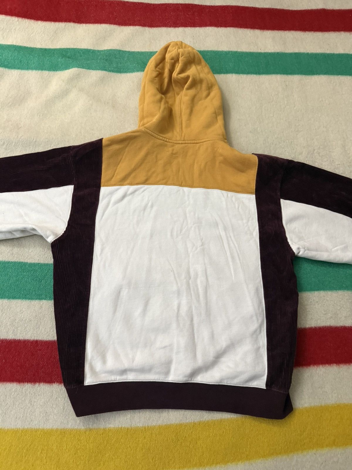 KITH NY Albany Sandrift Corduroy Color Block Hoodie Large L
