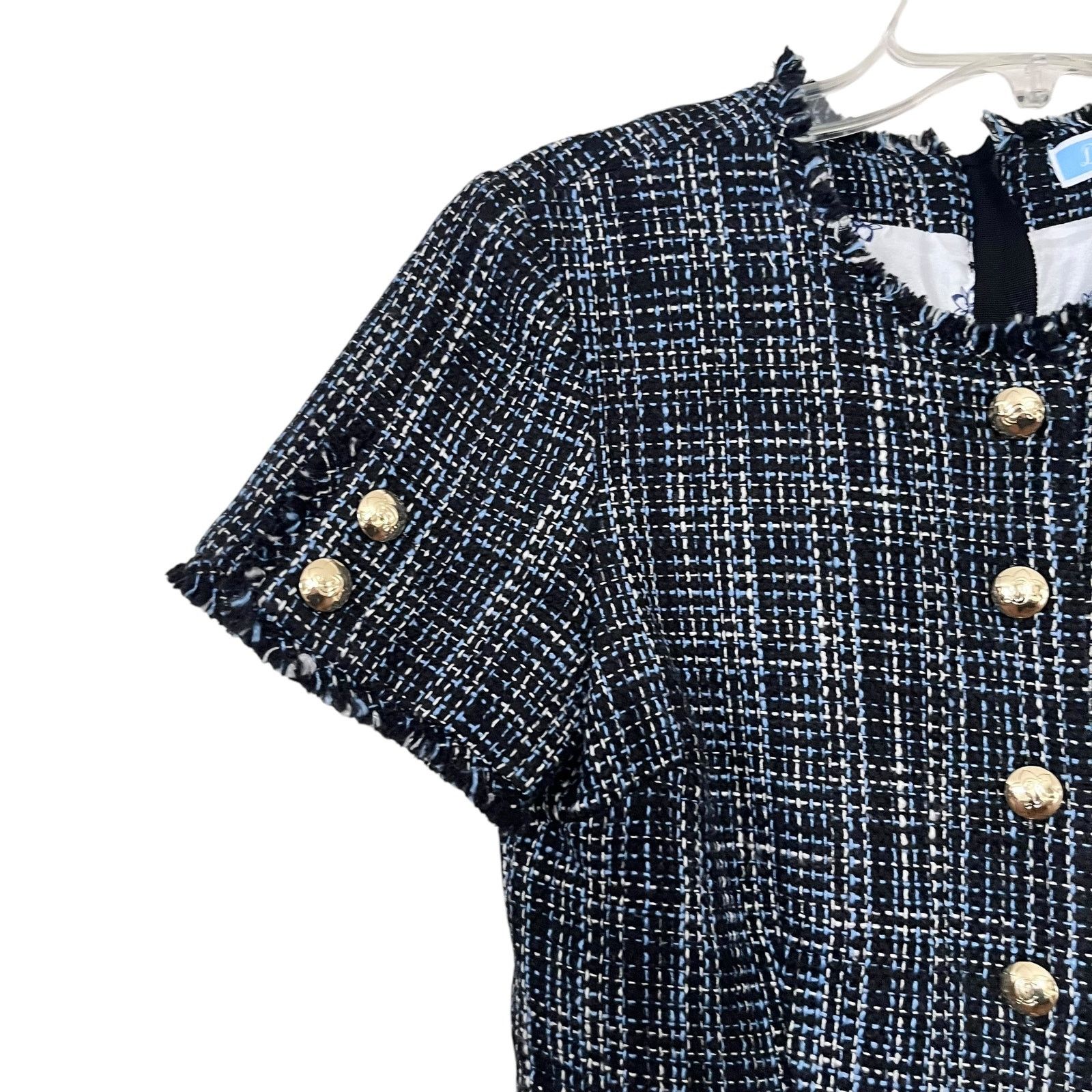 Other Draper James Tweed Short Sleeve Gold Button Top Size S / US 4 / IT 40 - 4 Thumbnail