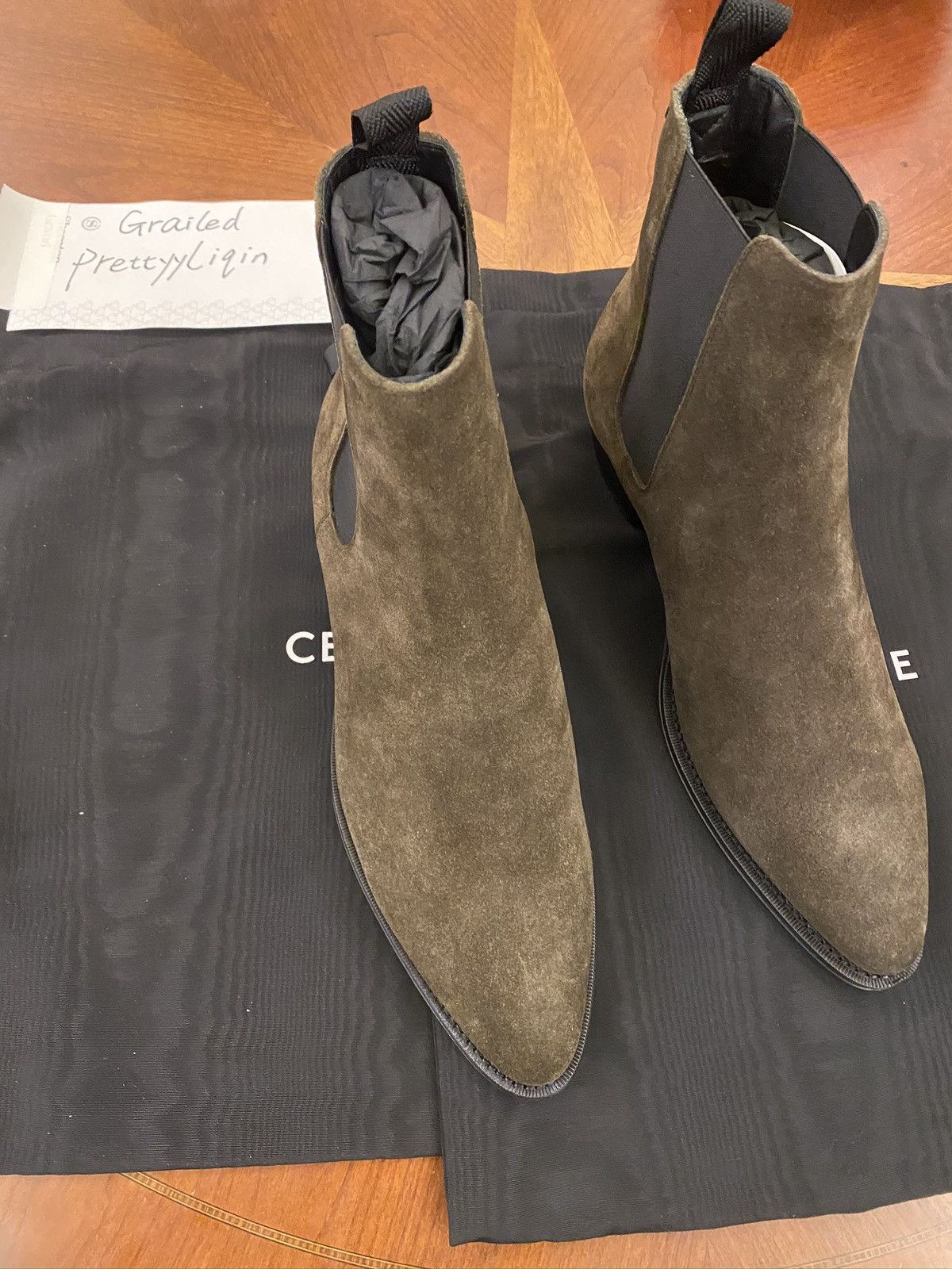 Celine × Hedi Slimane Classic camargue suede Chelsea boots Sz40.5 Size US 8.5 / EU 41-42 - 2 Thumbnail