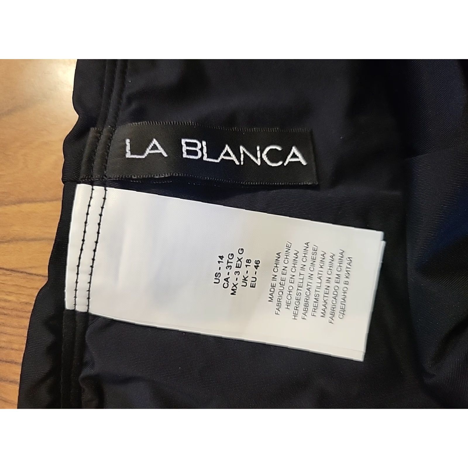 Vintage La Blanca Swimsuit Bottoms Bikini Black Nylon Stretch Size 14 Women's Beach Goddess 14 Mens? Size 36" / US 14 / IT 50 - 3 Thumbnail
