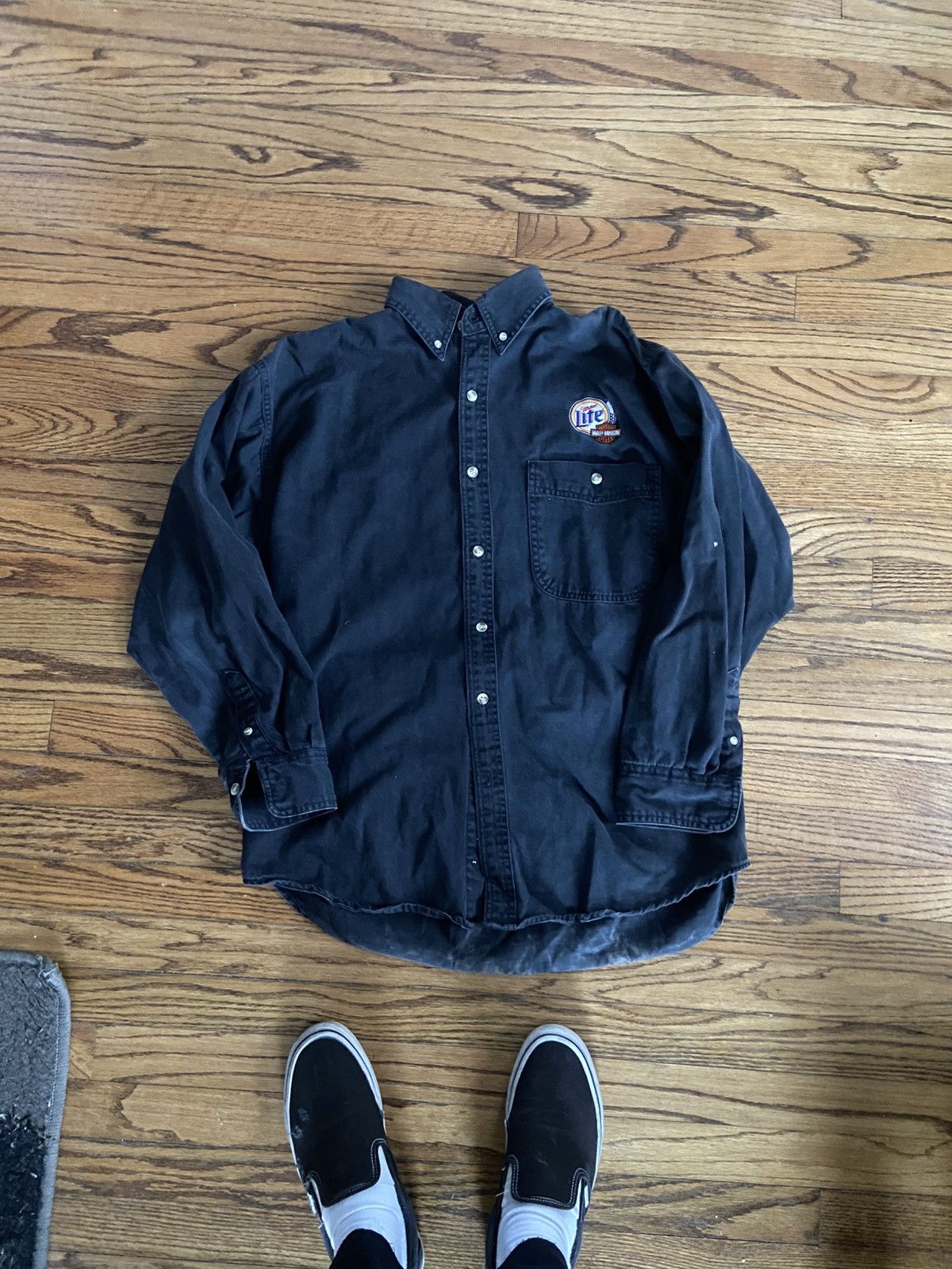 Harley Davidson × Vintage Vintage Harley Davidson miller lite button up shirt Size US L / EU 52-54 / 3 - 1 Thumbnail