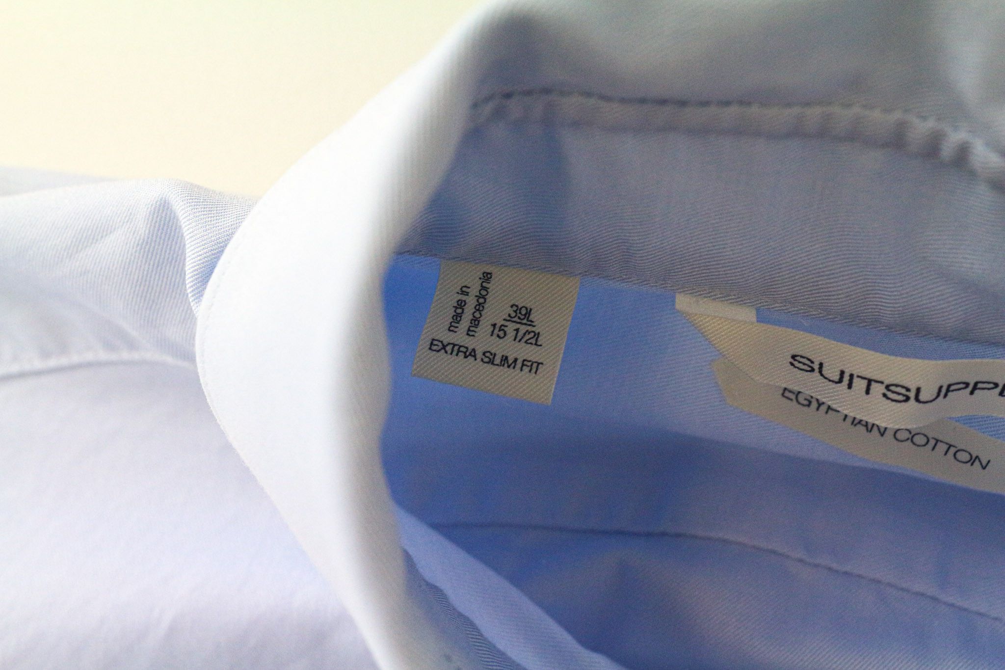 Suitsupply 39L/15 1/2L Extra Slim Blue Cotton Twill Shirt 79452 Size 40R - 5 Thumbnail