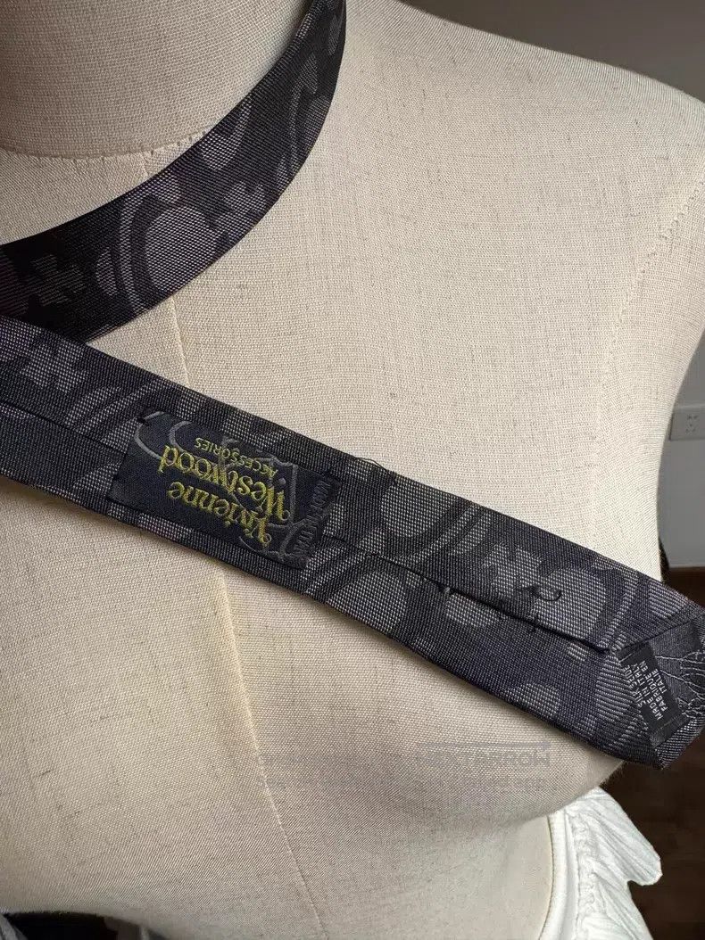 Vivienne Westwood Vivienne Westwood Black Saturn Printed Tie Ribbon Size ONE SIZE - 3 Thumbnail