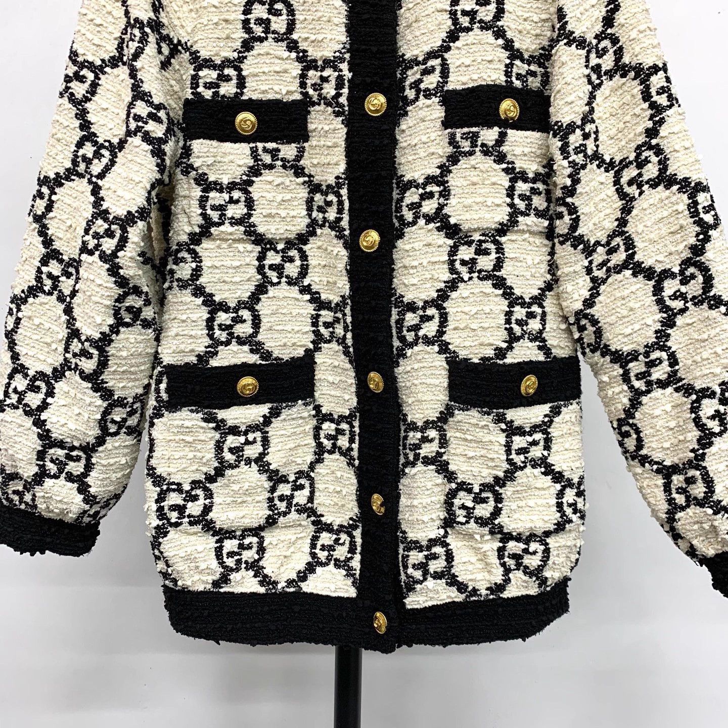 Gucci GUCCI GG Monogram Tweed Long Sleeve Jacket Size XS / US 0-2 / IT 36-38 - 4 Thumbnail