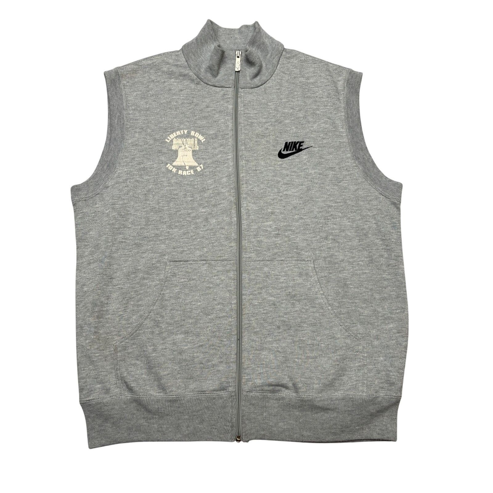 Nike × Vintage Vintage 80s Nike 1987 Liberty Bowl 10K Fleece Vest Large Size US L / EU 52-54 / 3 - 1 Thumbnail