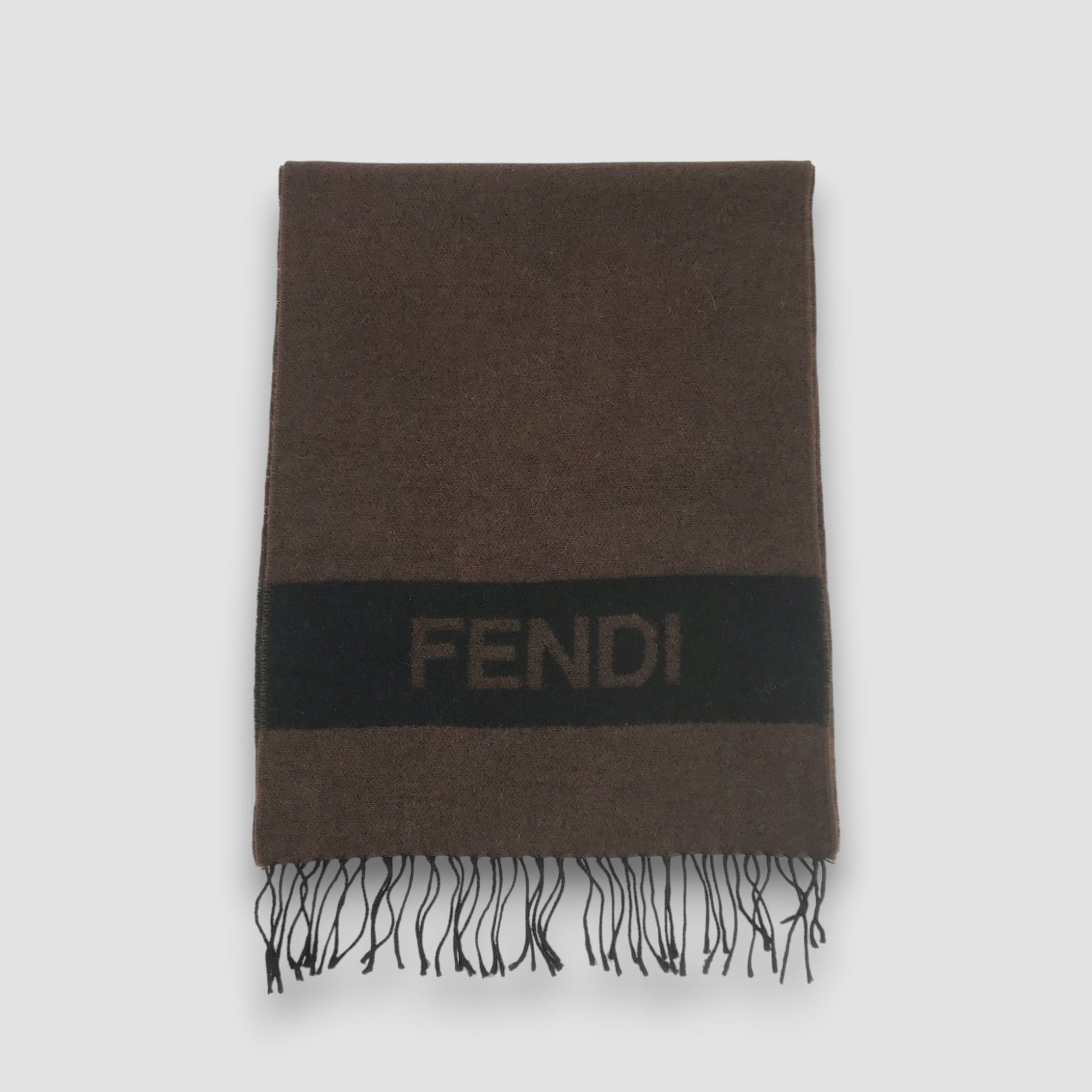 Fendi Vintage 90s Fendi Scarf Muffler Wool Cashmere Scarves Size ONE SIZE - 2 Thumbnail
