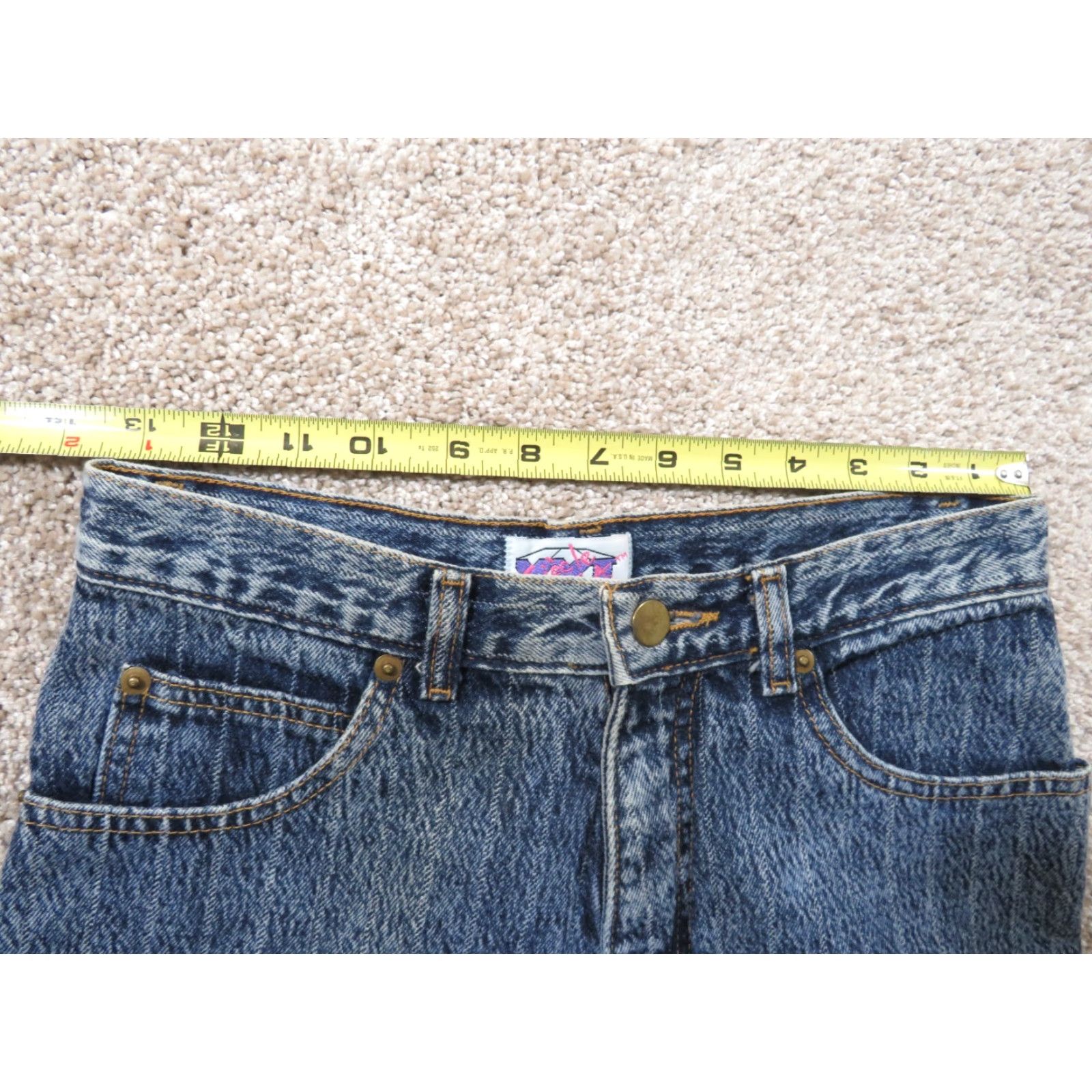 Vintage VINTAGE Siecle S.A. Pin Striped Jeans Denim Ladies 9 27x29 High Waist Disco Blue 1980s Womens Size 27" / US 4 / IT 40 - 7 Thumbnail
