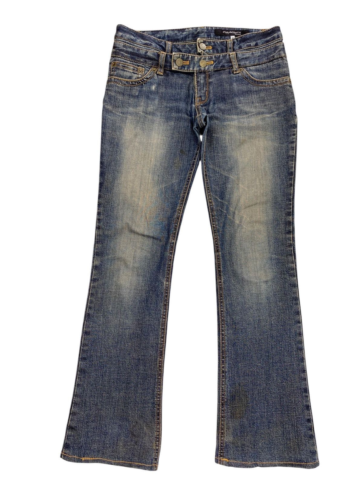 Other Japanese Brand Double Waist Style Faded Jeans Size US 32 / EU 48 - 1 Thumbnail