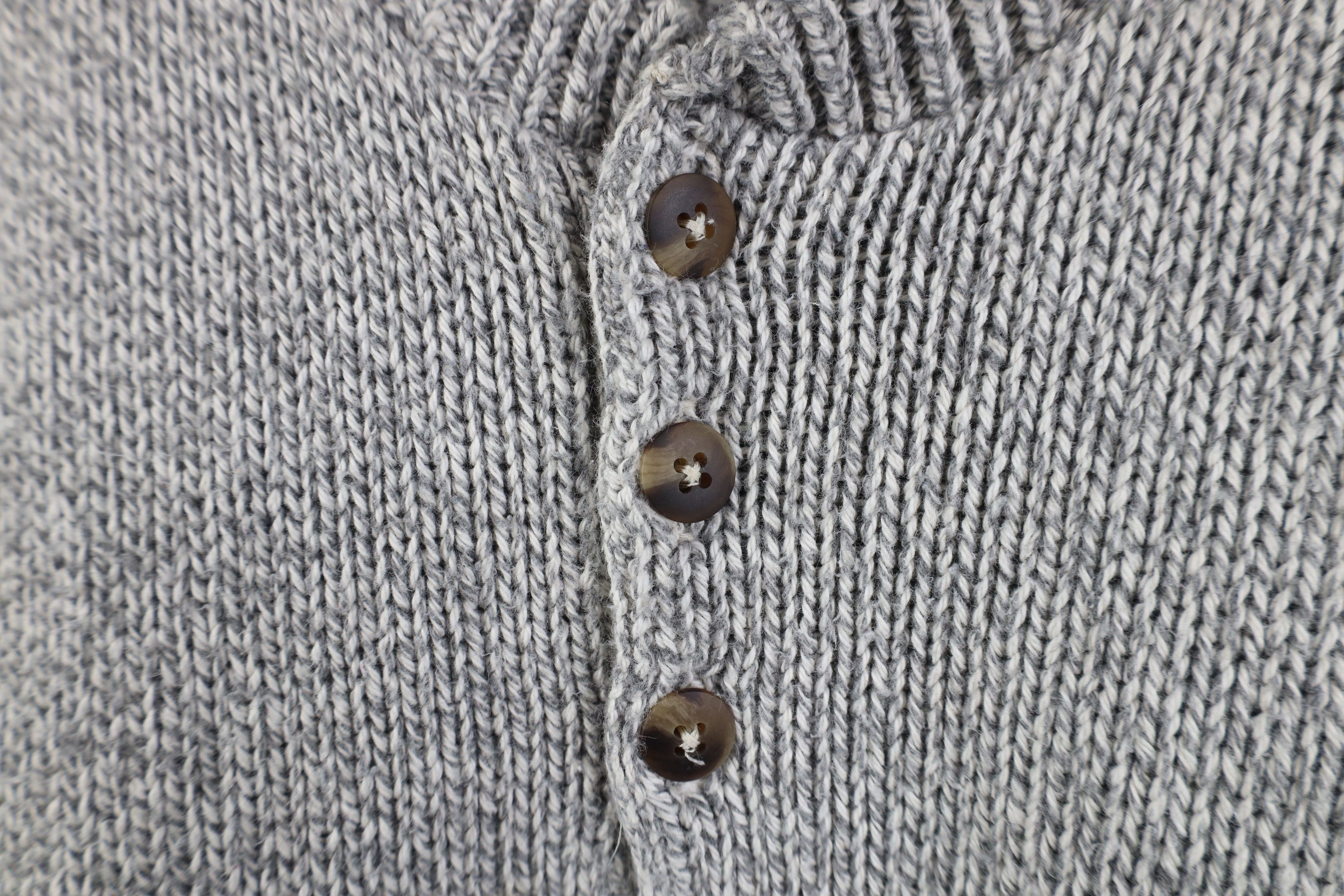 Vintage Vintage 90s Streetwear Ribbed Knit Henley Sweater Gray USA Size US XL / EU 56 / 4 - 4 Thumbnail