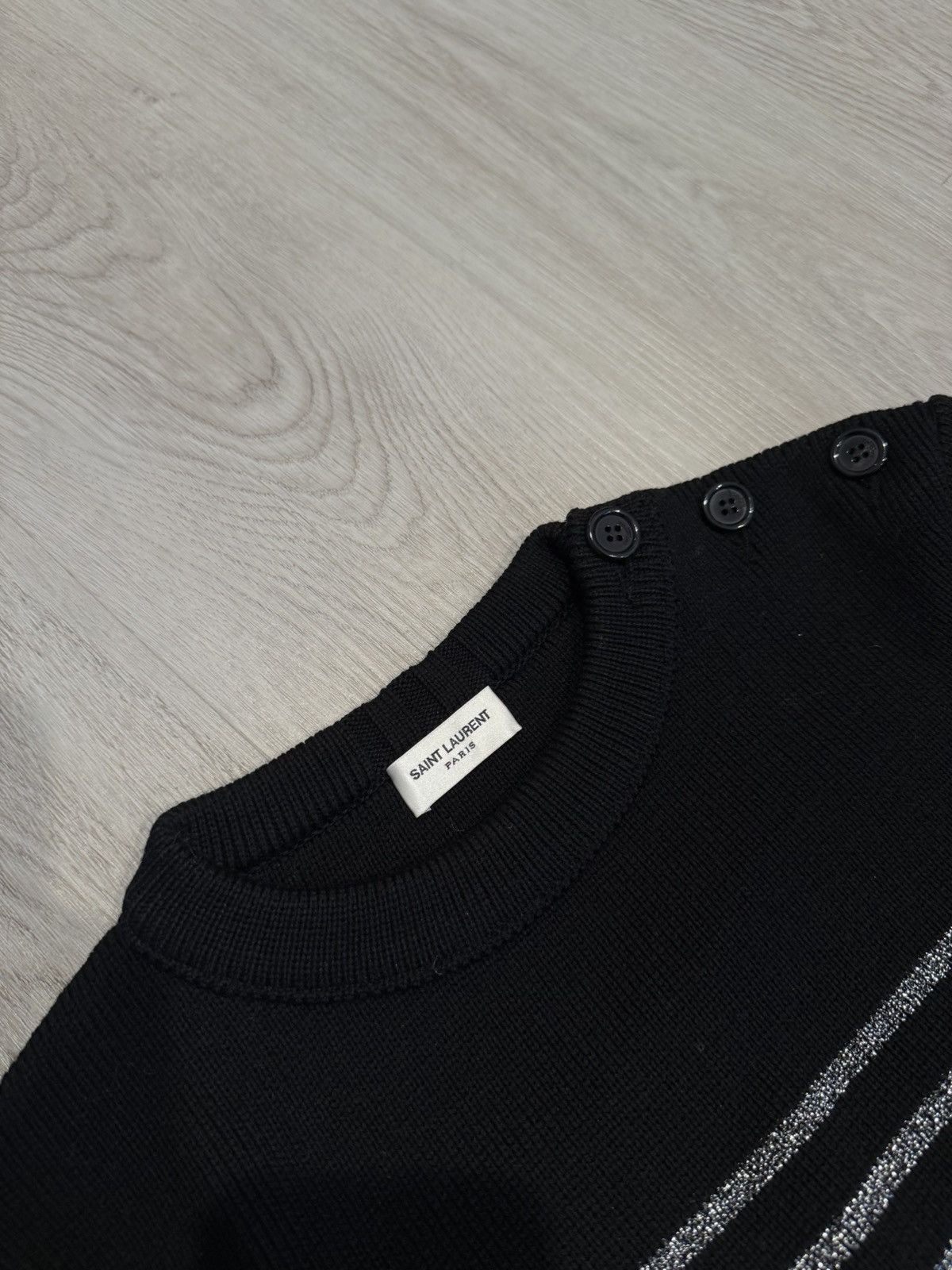 Saint Laurent Paris s/s 2019 glitter striped sailor sweater!! Size US S / EU 44-46 / 1 - 6 Thumbnail