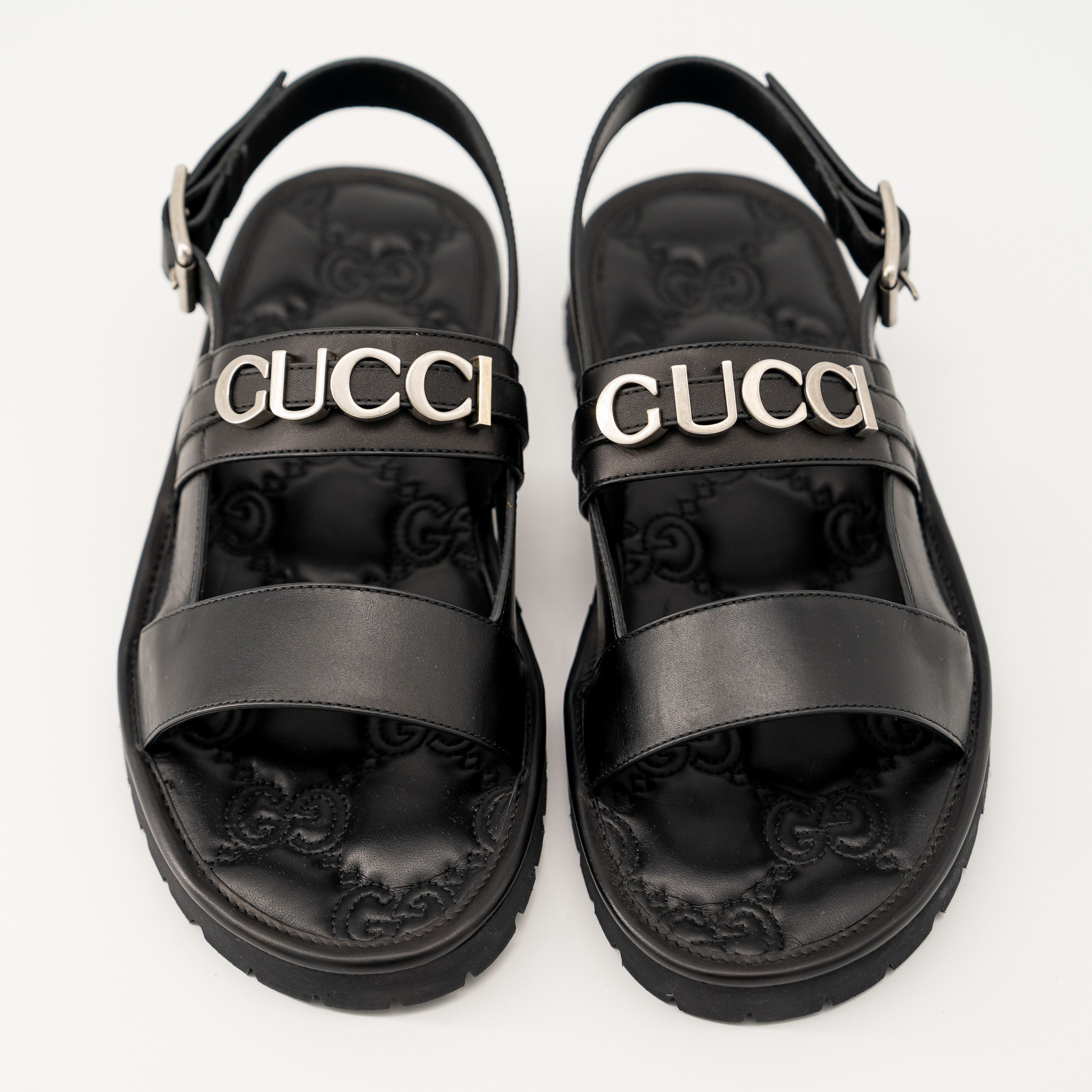 Gucci 11G 11.5 US Gucci Leather Sandals Black Strap Buckle Size US 11.5 / EU 44-45 - 3 Thumbnail