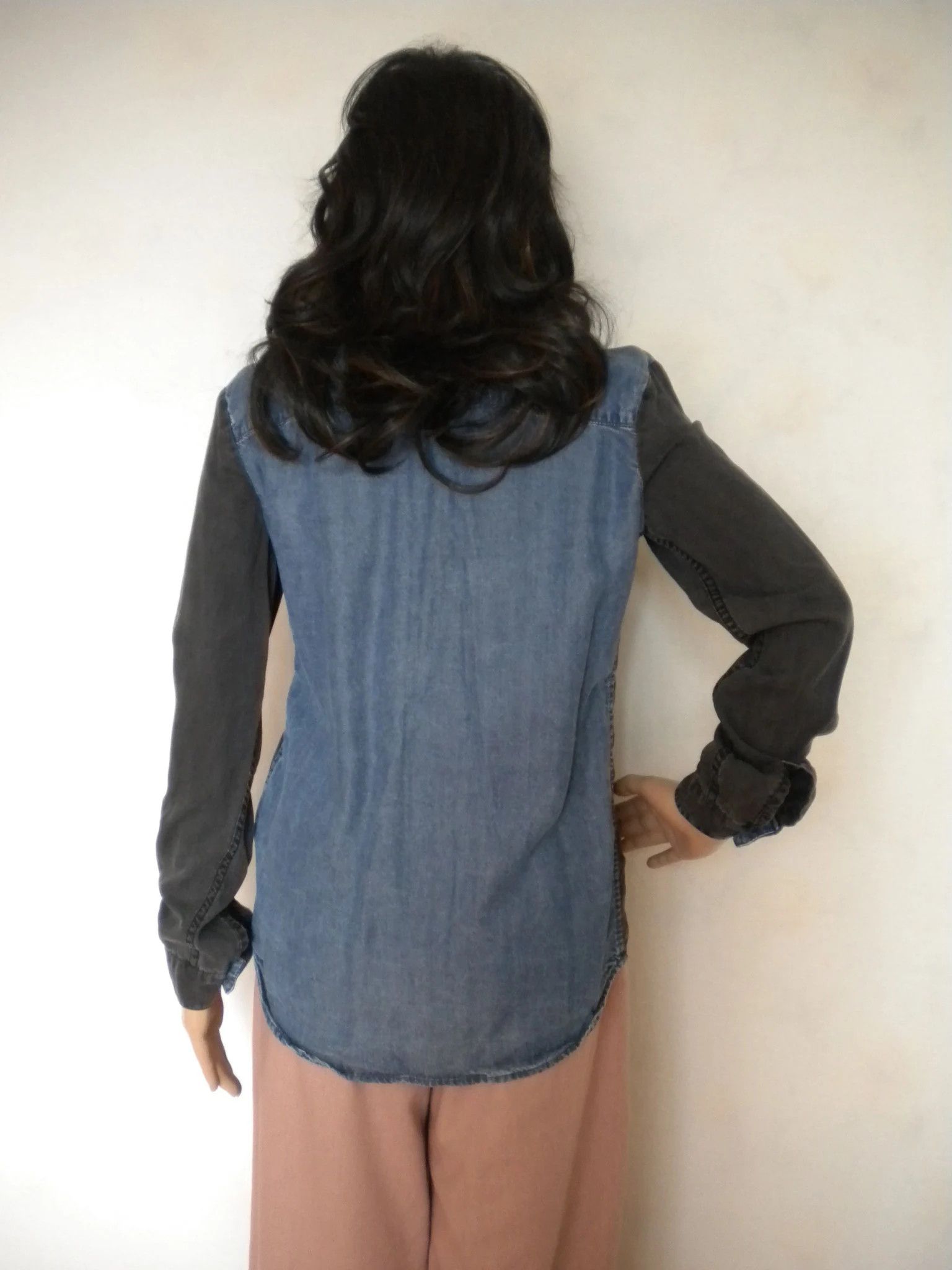 Bershka Vintage denim shirt collared button down shirt long sleeves Size M / US 6-8 / IT 42-44 - 8 Thumbnail