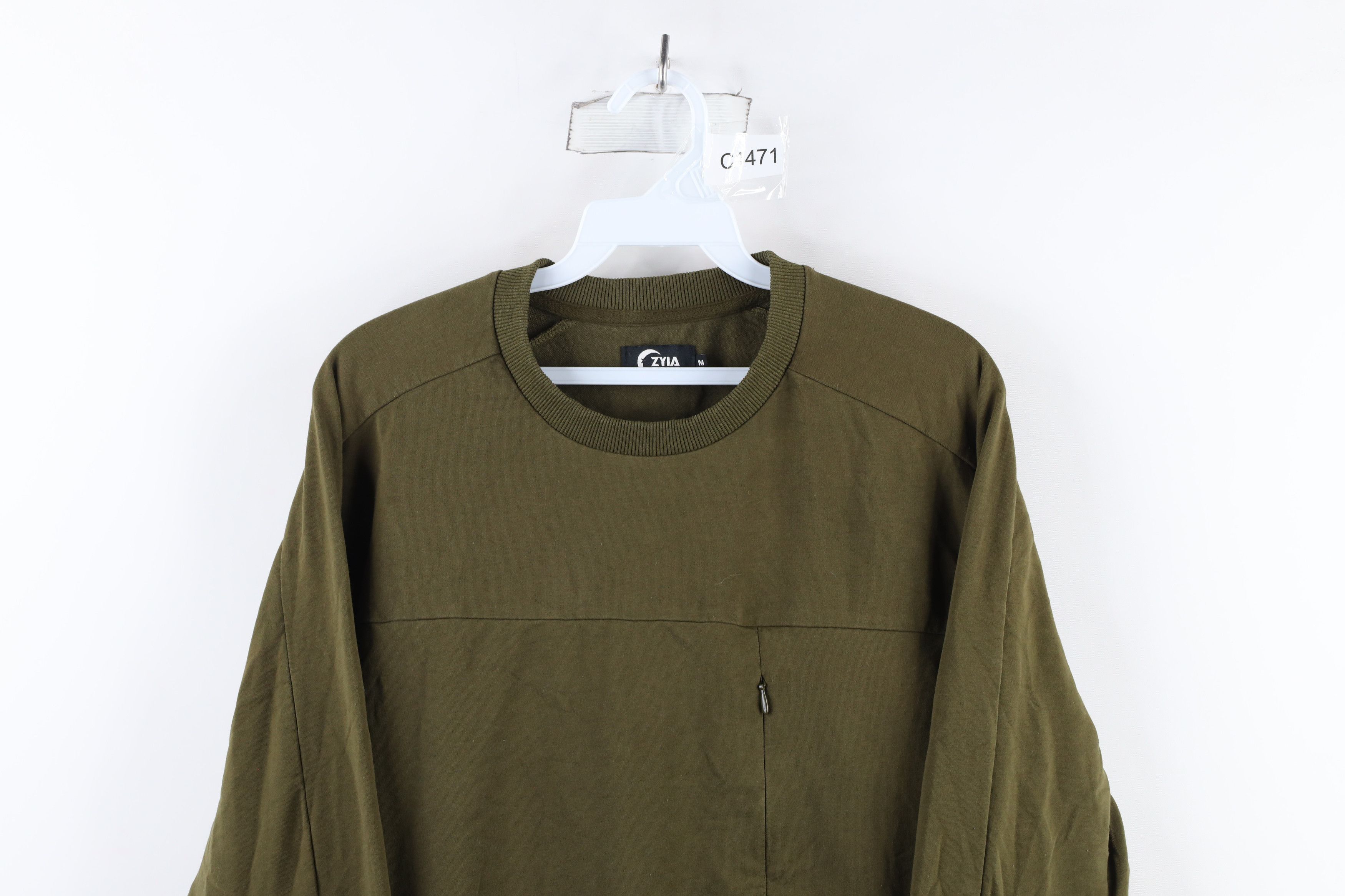 Vintage Zyia Active Blank French Terry Crewneck Sweatshirt Green Size M / US 6-8 / IT 42-44 - 2 Thumbnail