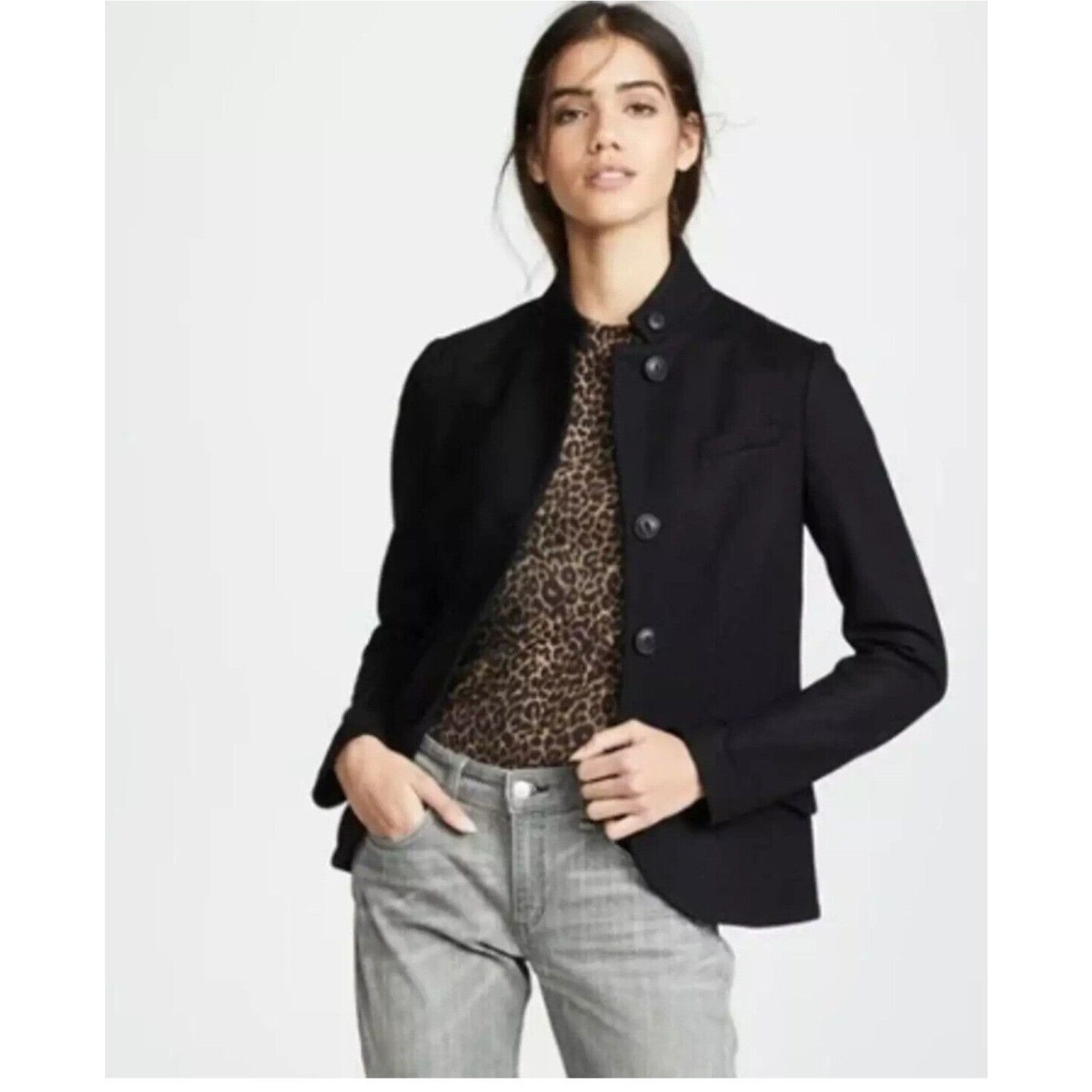 Rag & Bone Rag & Bone Slade Blazer in Black Size 6 Button Front Jacket Size M / US 6-8 / IT 42-44 - 4 Thumbnail