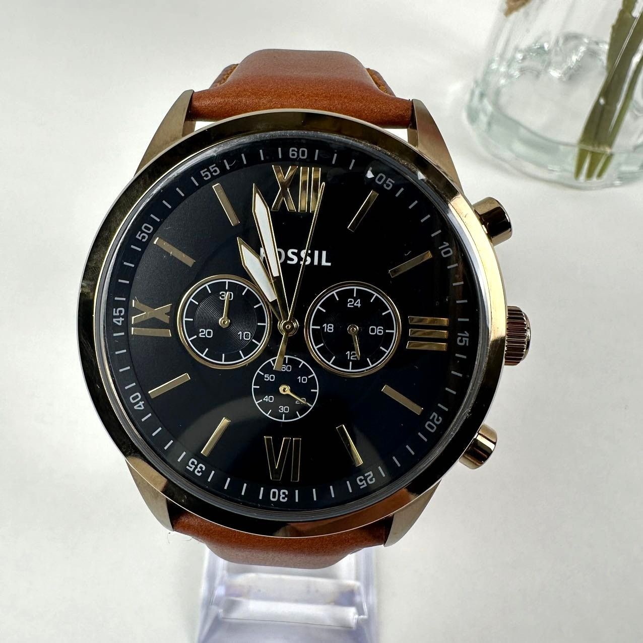 Fossil NWT Fossil Flynn Chronograph Brown Leather Men Watch BQ2261 Size ONE SIZE - 1 Thumbnail