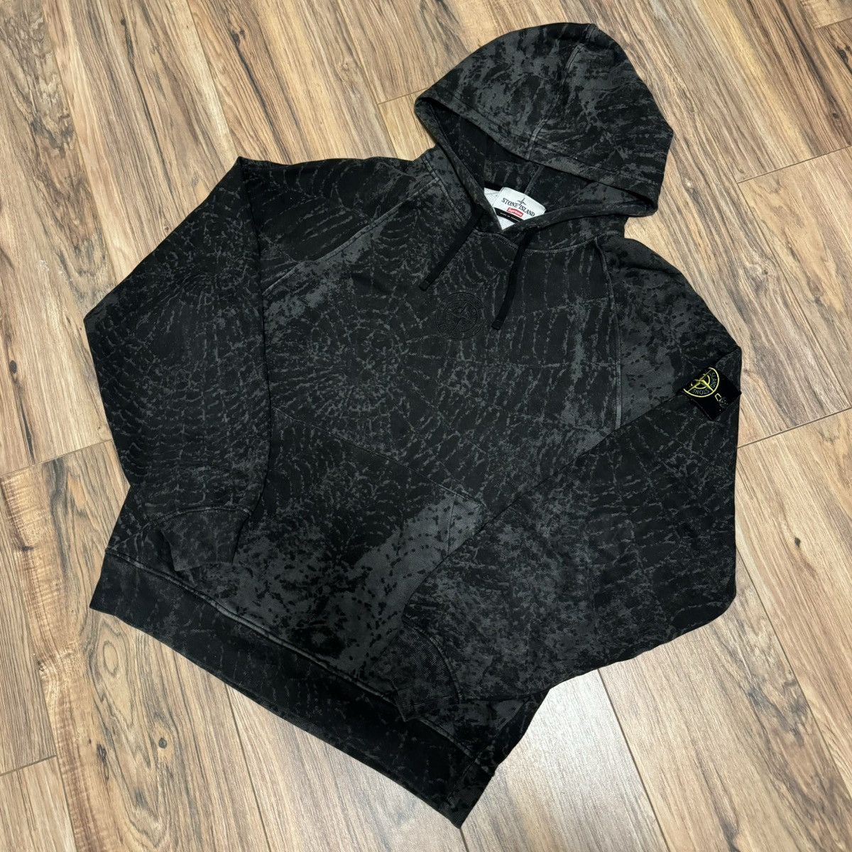 Supreme SUPREME x STONE ISLAND FW 23 HOODED SWEATSHIRT “BLACK” | Grailed