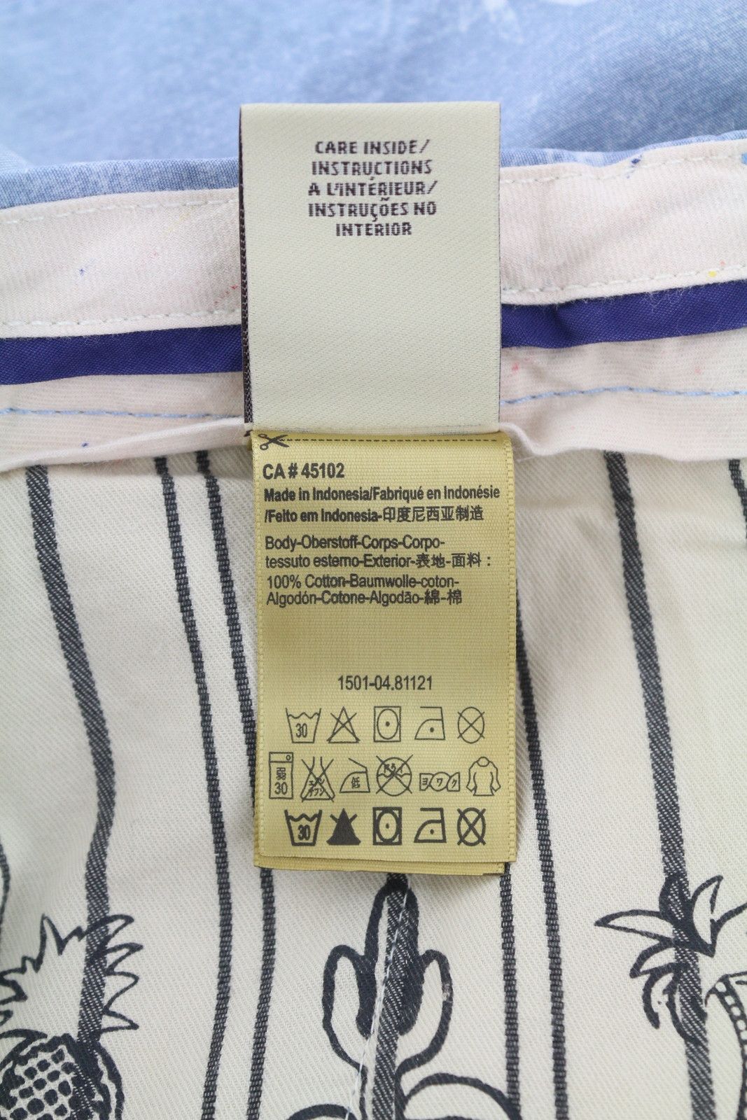 Scotch & Soda W32 Chino Washed Blue Leafs Patterned Light Logo 84171 Size US 32 / EU 48 - 7 Thumbnail