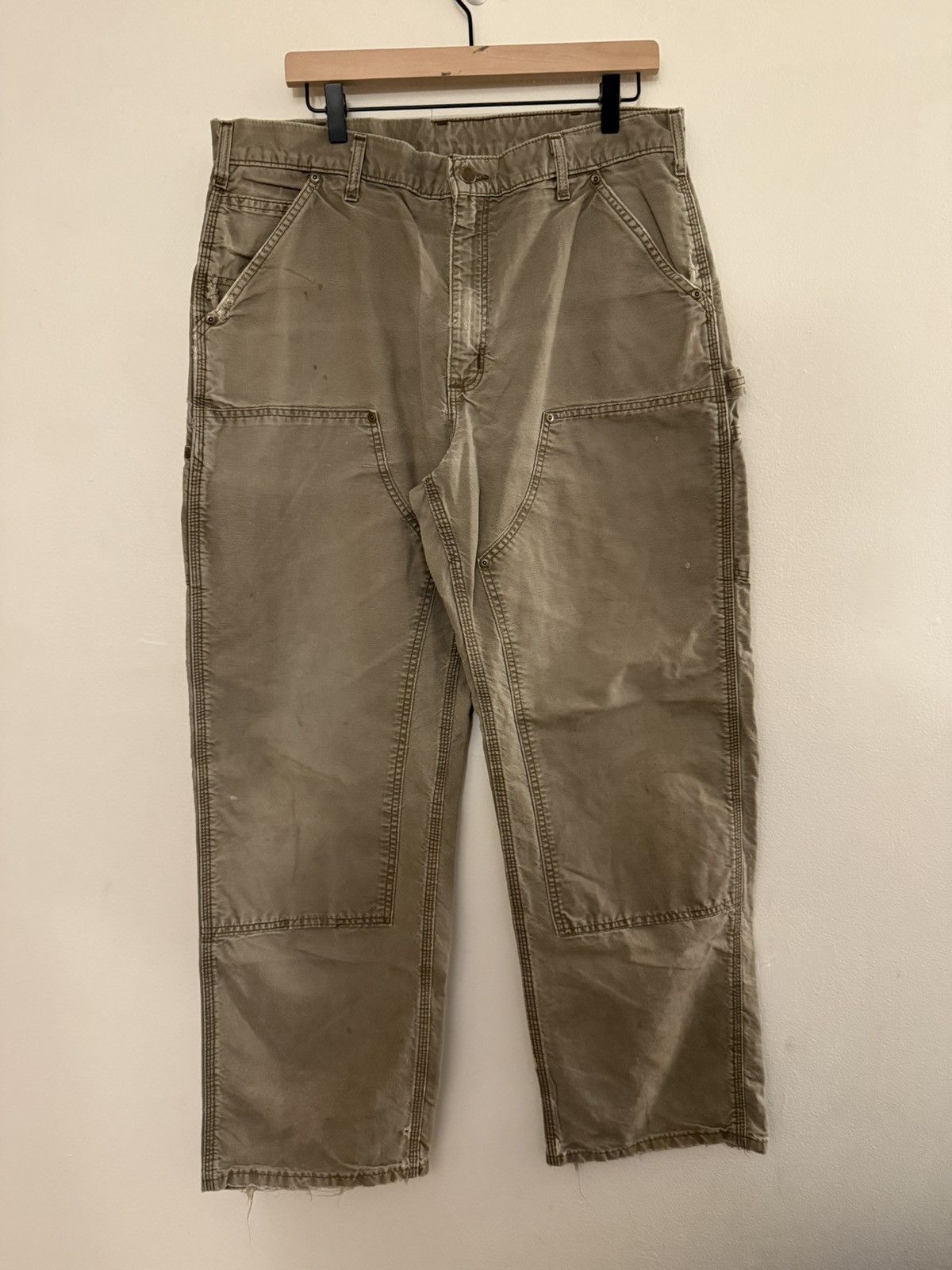 Carhartt Vintage Faded Carhartt Double Knee Olive 4gseller Size US 36 / EU 52 - 1 Thumbnail