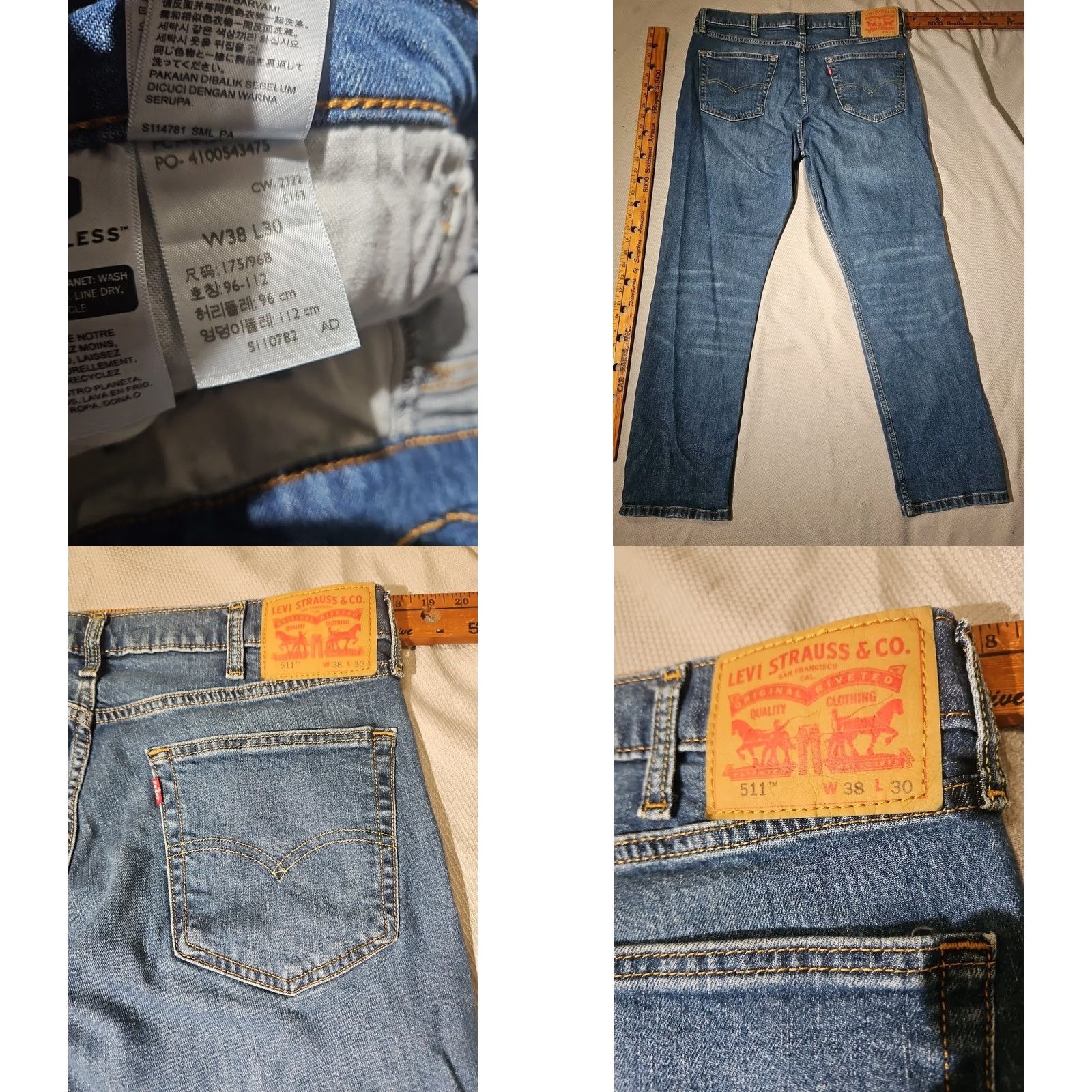 Levi's Levi'S Jeans Mens 38x30 Blue 511 Slim Fit Straight Pants Casual Denim Western - Pre-owned - Excellent Condition - Measurements Included Size US 38 / EU 54 - 9 Thumbnail