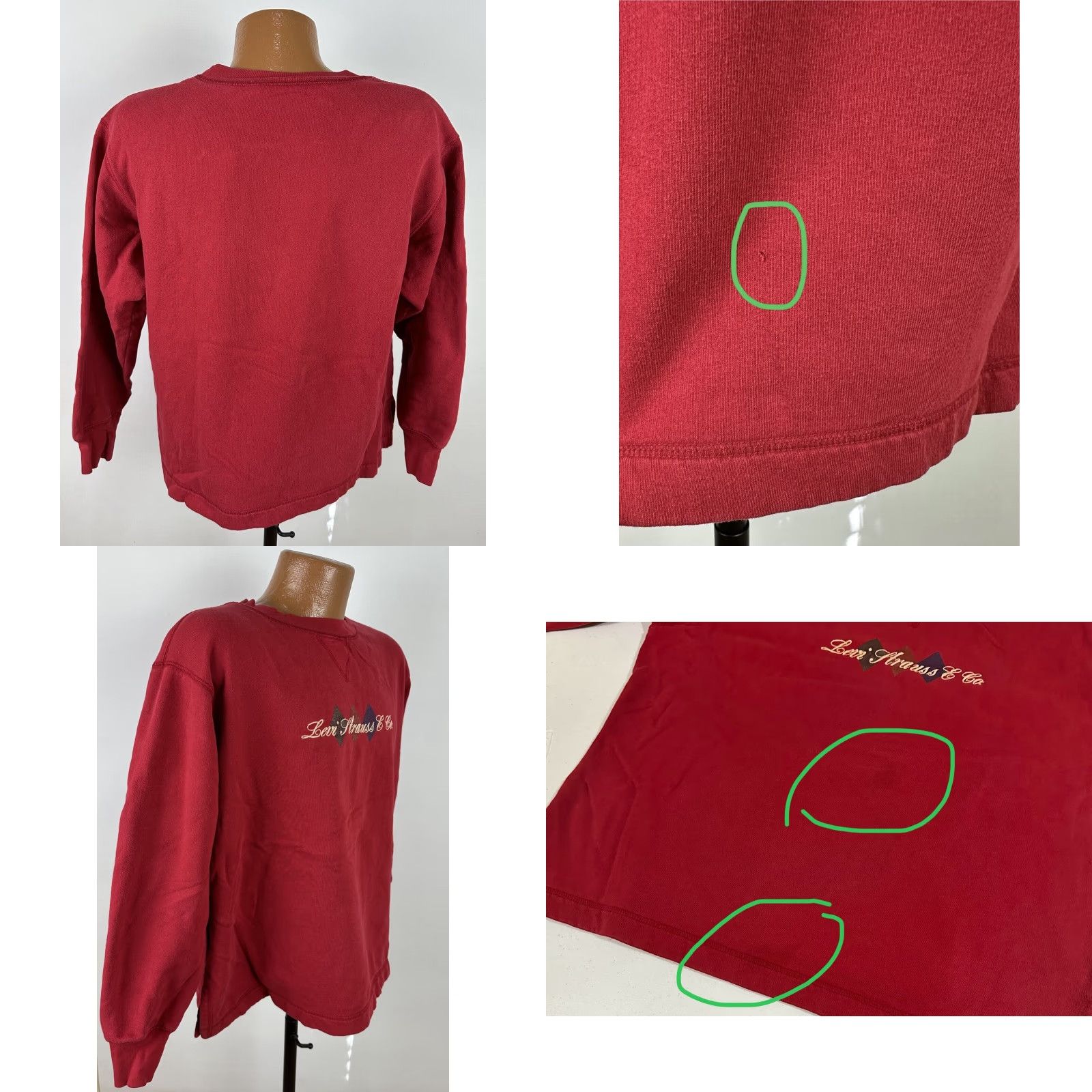 Levi's VINTAGE Levi's Sweatshirt L Men Red Boxy Fit Embroidered Logo 90s 80s Grunge Cotton Blend Pullover Crew Neck Knit Size US L / EU 52-54 / 3 - 8 Thumbnail