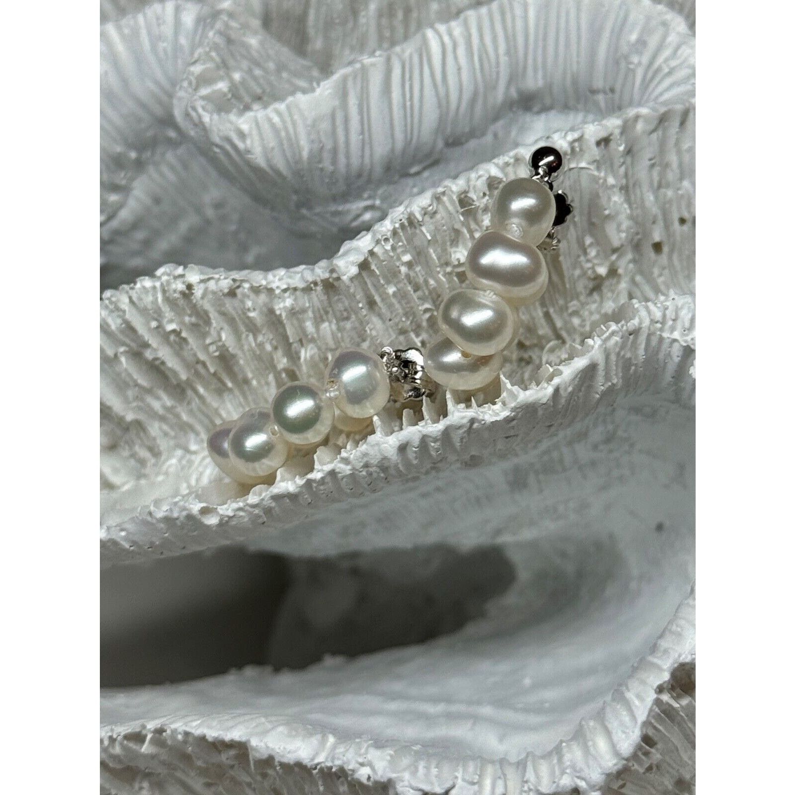 Jewelry 925 STERLING SILVER FRESH WATER PEARL EARRINGS LENGTH 0.8 In Size ONE SIZE - 8 Thumbnail