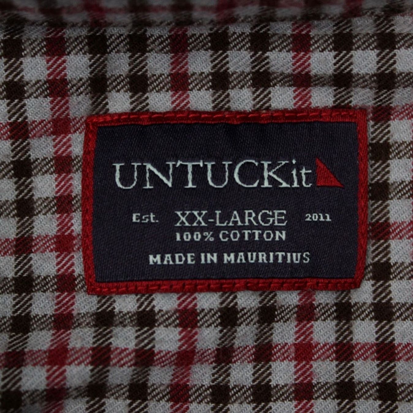 UNTUCKit UNTUCKit Shirt Mens 2XL XXL Red/Black/White Plaid Cotton L/S Button-Down Size US XXL / EU 58 / 5 - 7 Thumbnail