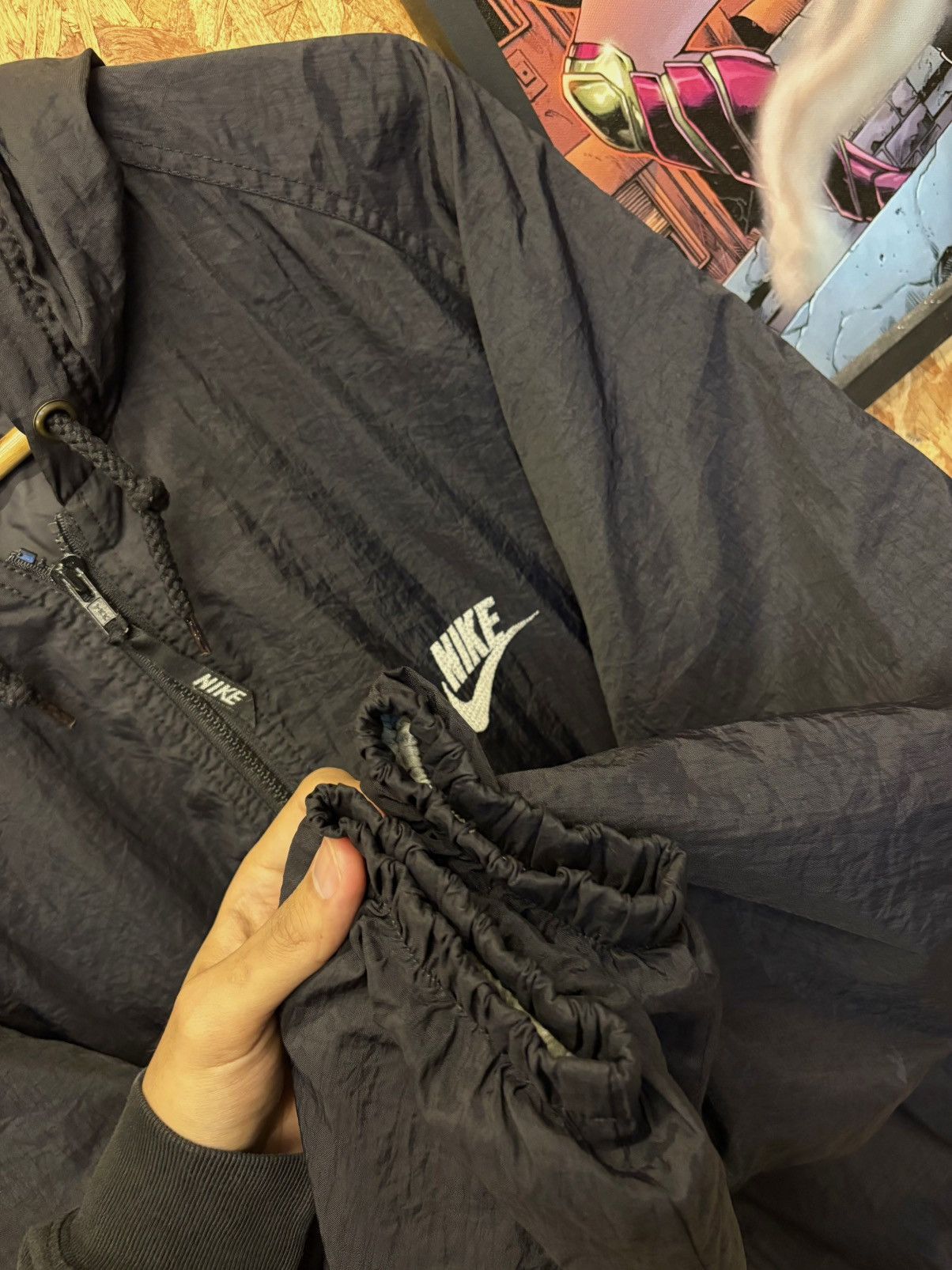 Nike Vintage Nike Swoosh Windbreaker Jacket 🔥 Size US XL / EU 56 / 4 - 4 Thumbnail