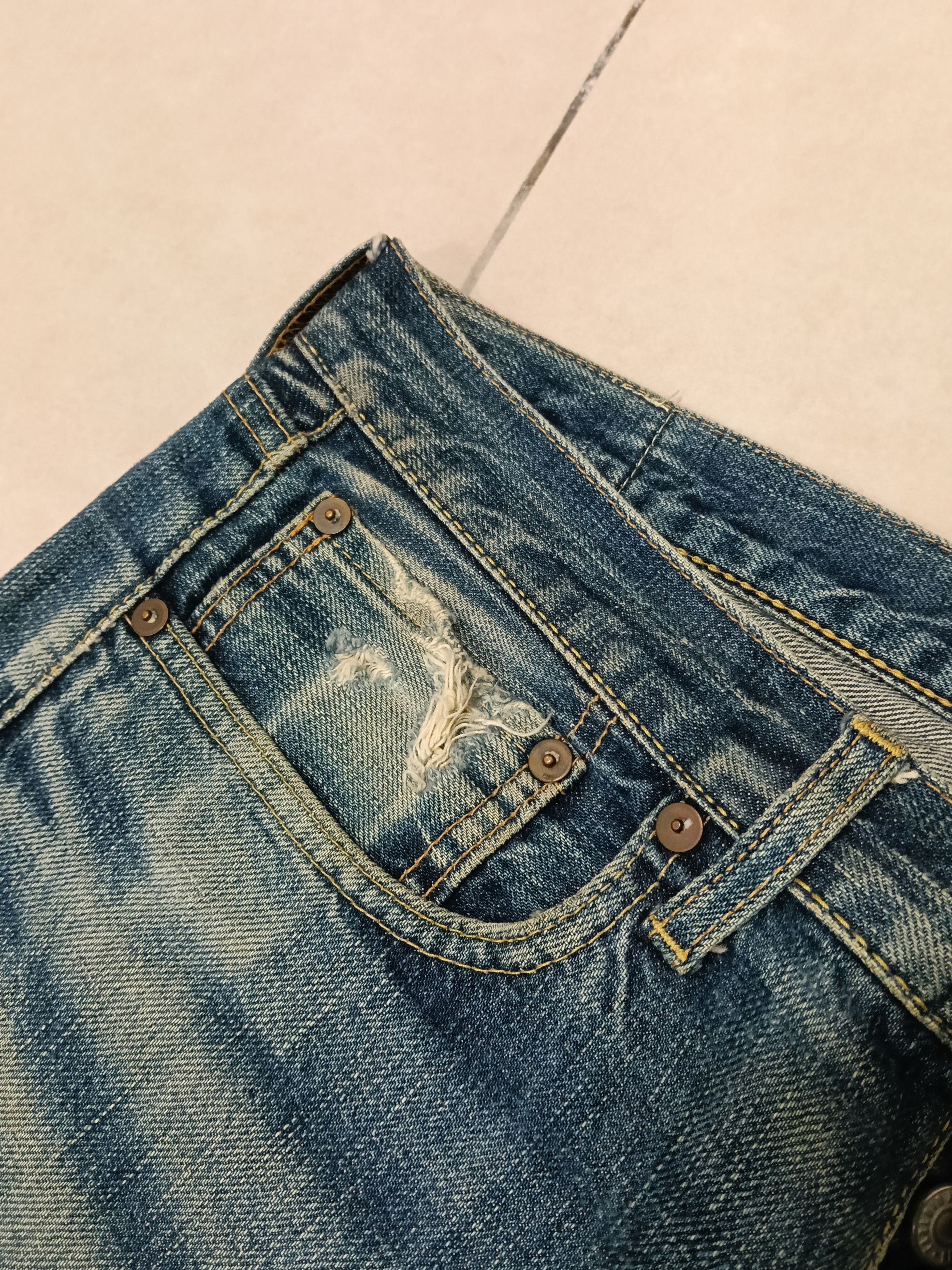 Blue Blue Japan 💥Flared Tabloid News Selvedge Japanese Denim💥💥 Size US 34 / EU 50 - 6 Thumbnail