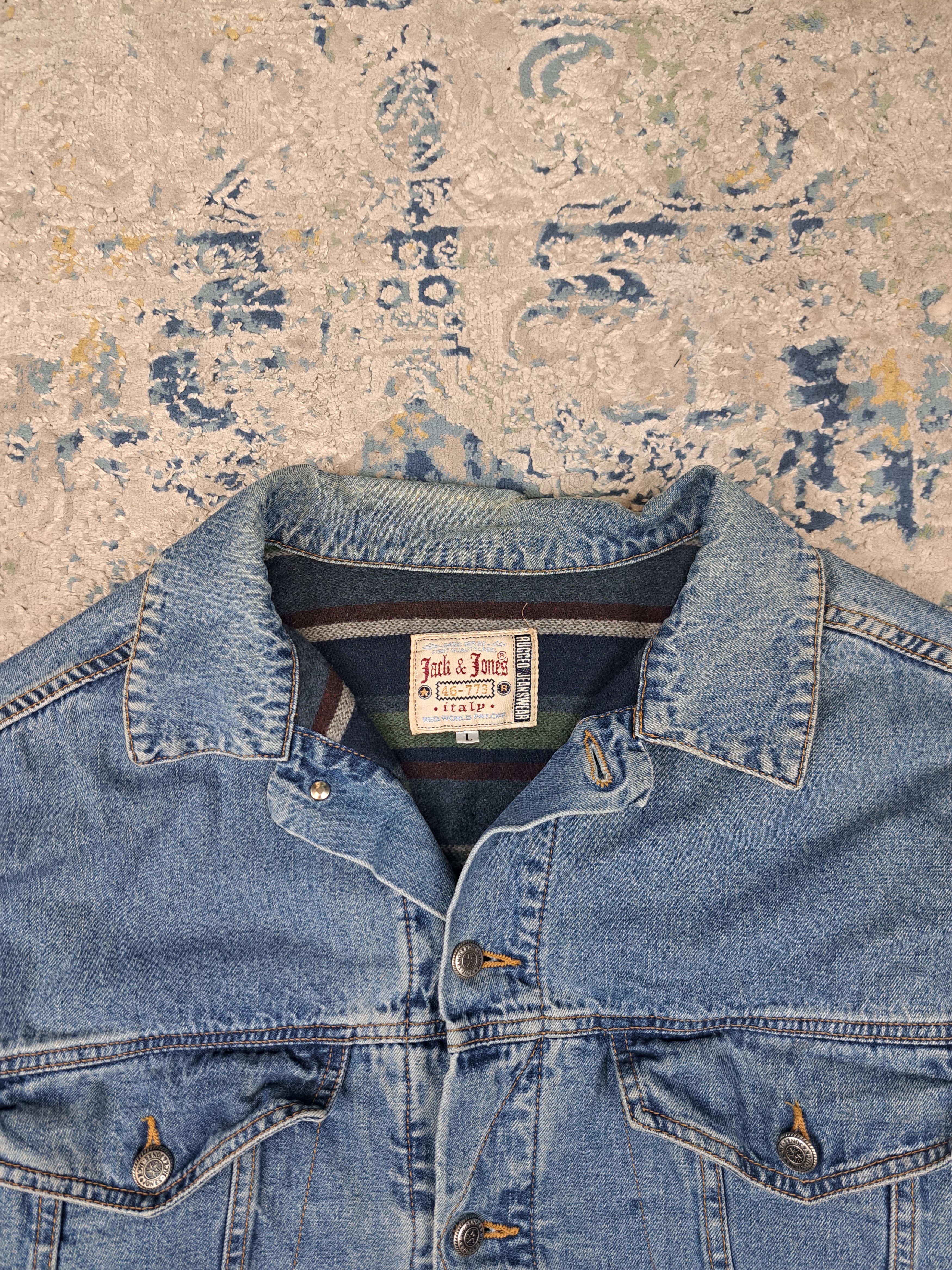 Vintage VTG 90s Wool Lined Denim Jacket Like Detroit Trucker Boxy Size US L / EU 52-54 / 3 - 3 Thumbnail