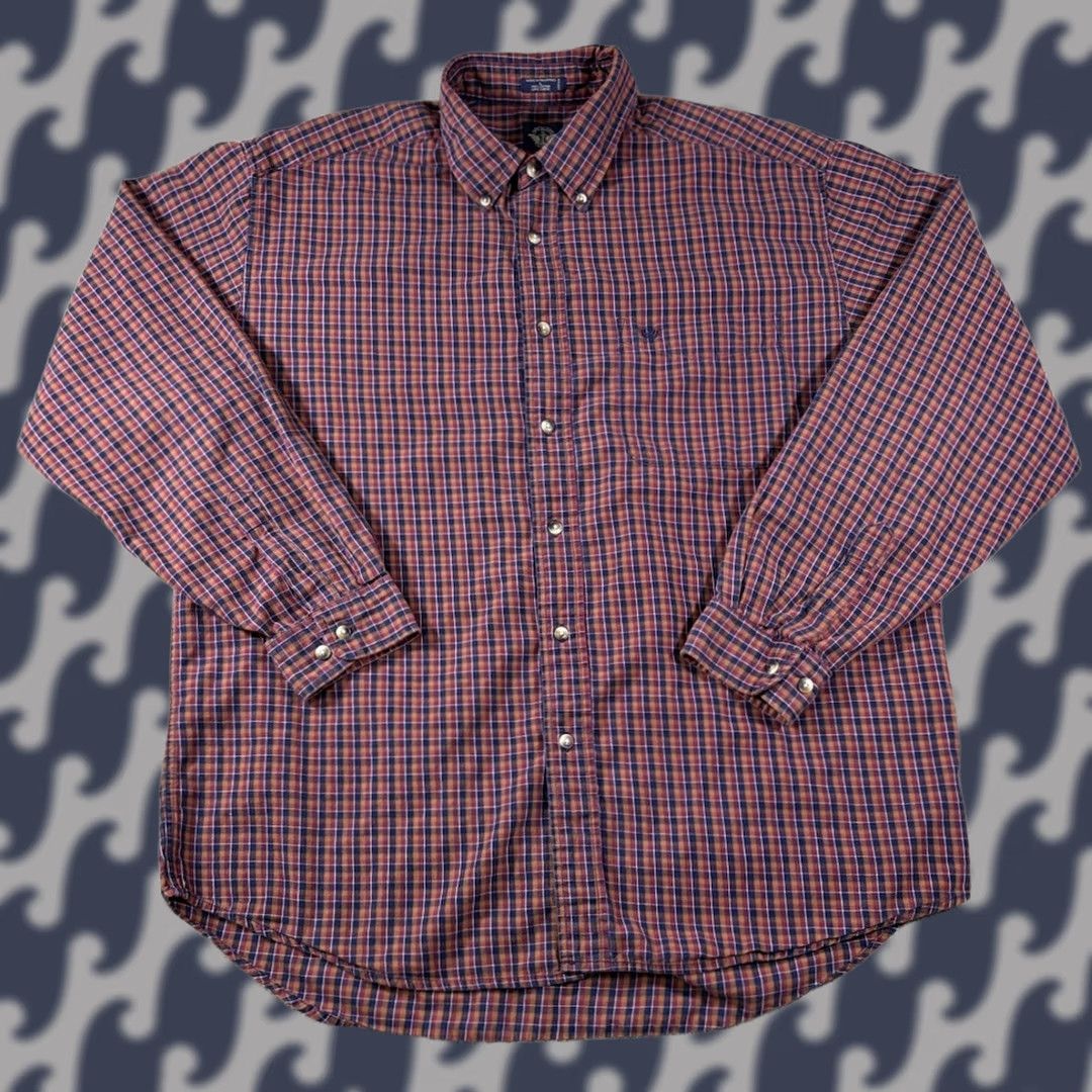 Dockers VINTAGE Dockers Plaid Long Sleeve Shirt Men Large Cotton Button Red 100% Size US L / EU 52-54 / 3 - 1 Thumbnail
