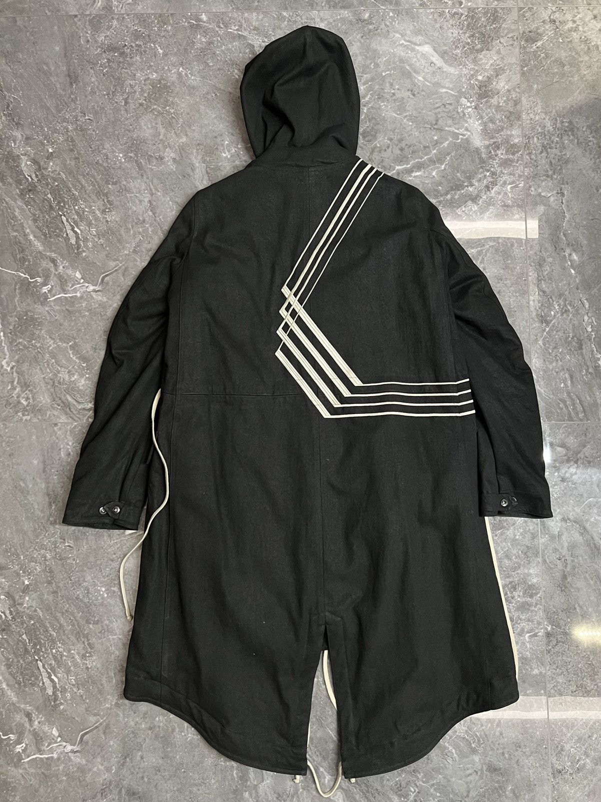Rick Owens RICK OWENS Padded Fishtail Parka in Black Denim Size US S / EU 44-46 / 1 - 1 Thumbnail