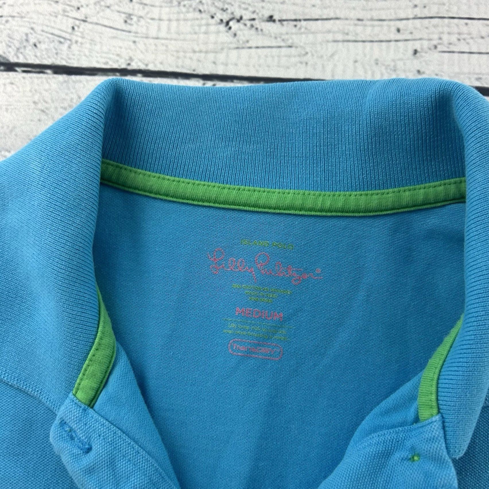 Lilly Pulitzer Lilly Pulitzer Polo Shirt Women's Medium Blue Short Sleeve Island Pique Shirt Size M / US 6-8 / IT 42-44 - 2 Thumbnail