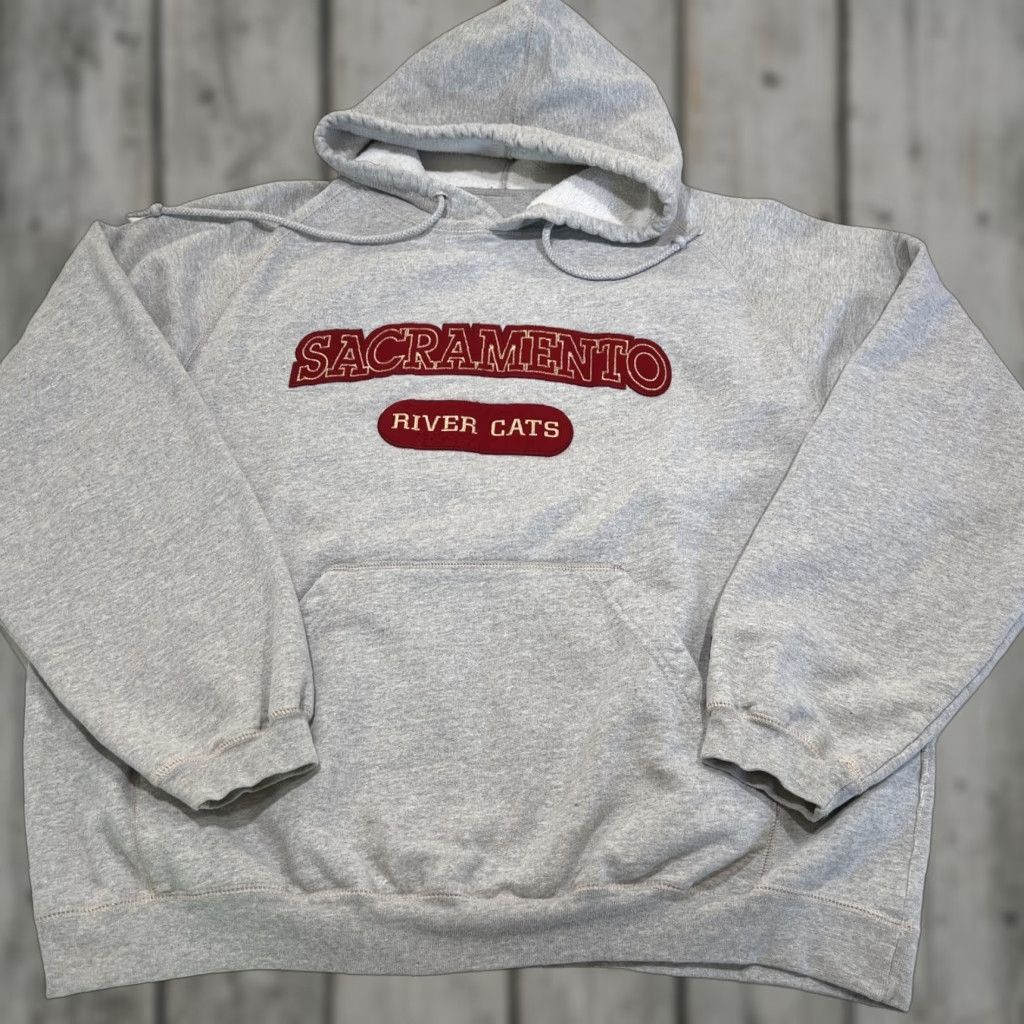 MLB Antigua Sacramento River Cats Sweatshirt Hoodie Men’s L Grey Pocket Baseball Pullover Size US L / EU 52-54 / 3 - 1 Thumbnail