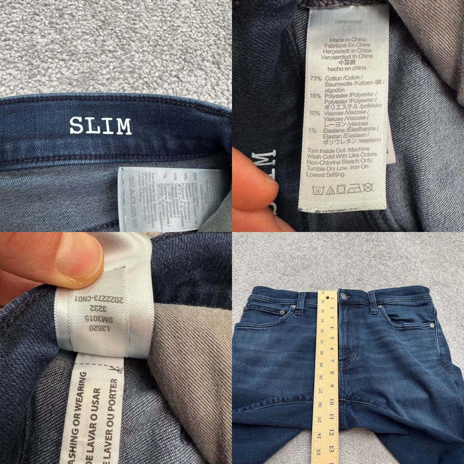 Madewell Madewell Slim Fit Straight Denim Jeans Mens 32x32 Blue Dark Wash Stretch Casual Size US 32 / EU 48 - 8 Thumbnail