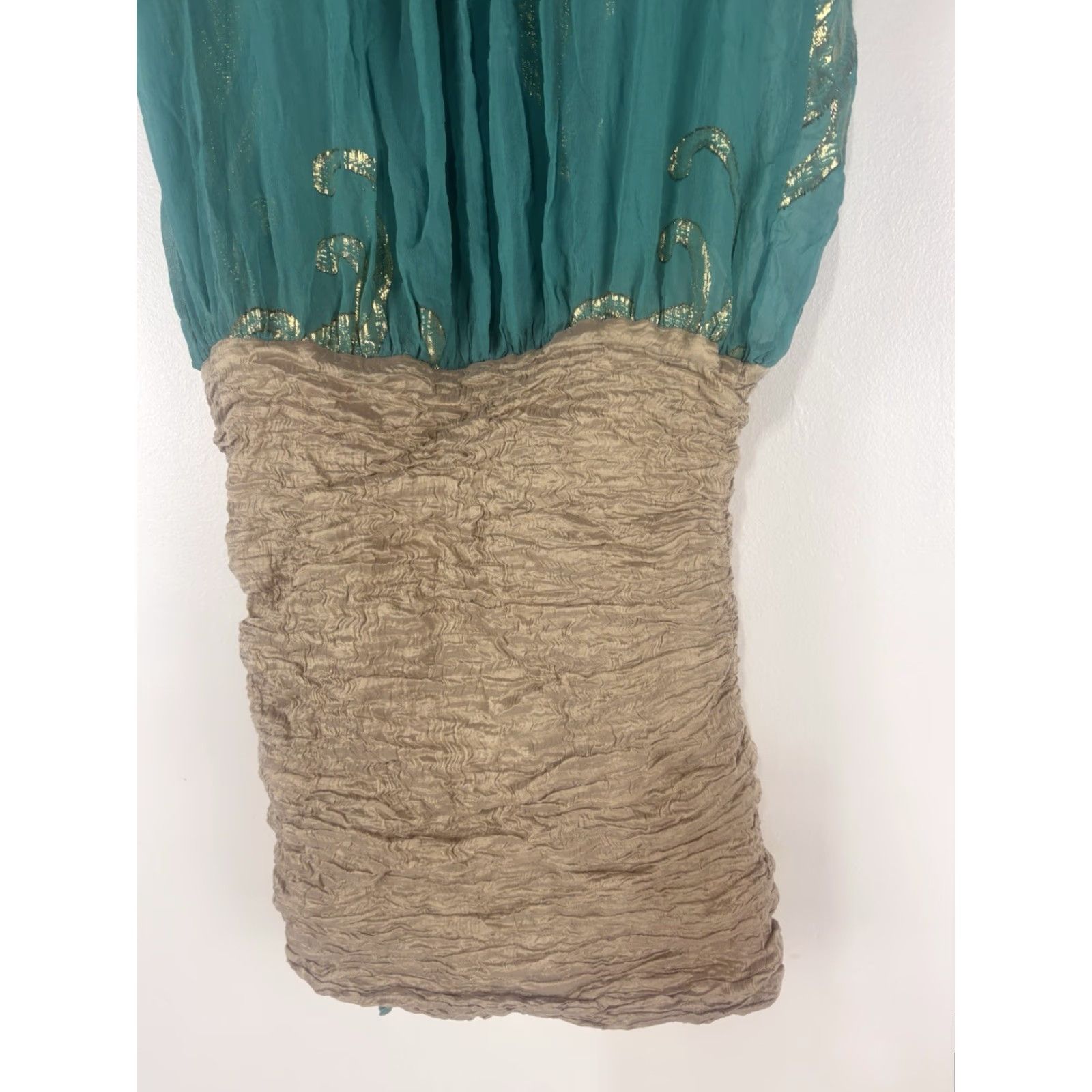 slim fit dress slacks Nicole Miller Artelier Sleeveless Ruched Dress Black & Gold Metallic S   Celebrity Owned