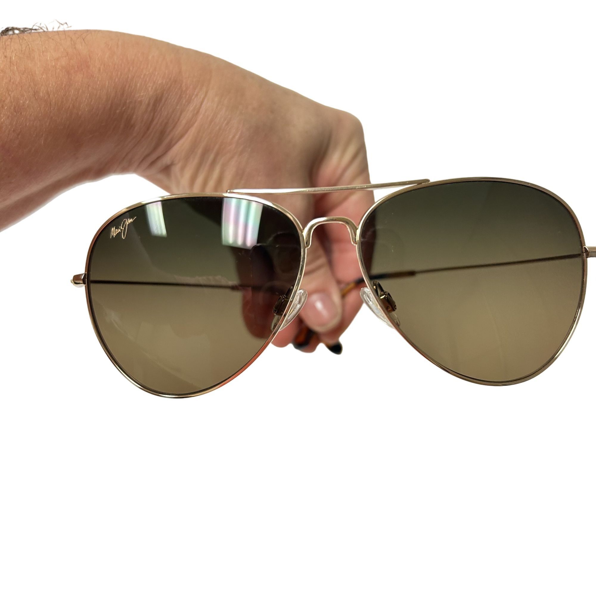 Maui Jim New HS264-16 Sunglasses MAVERICKS Gold Polarized Aviators Size ONE SIZE - 11 Thumbnail