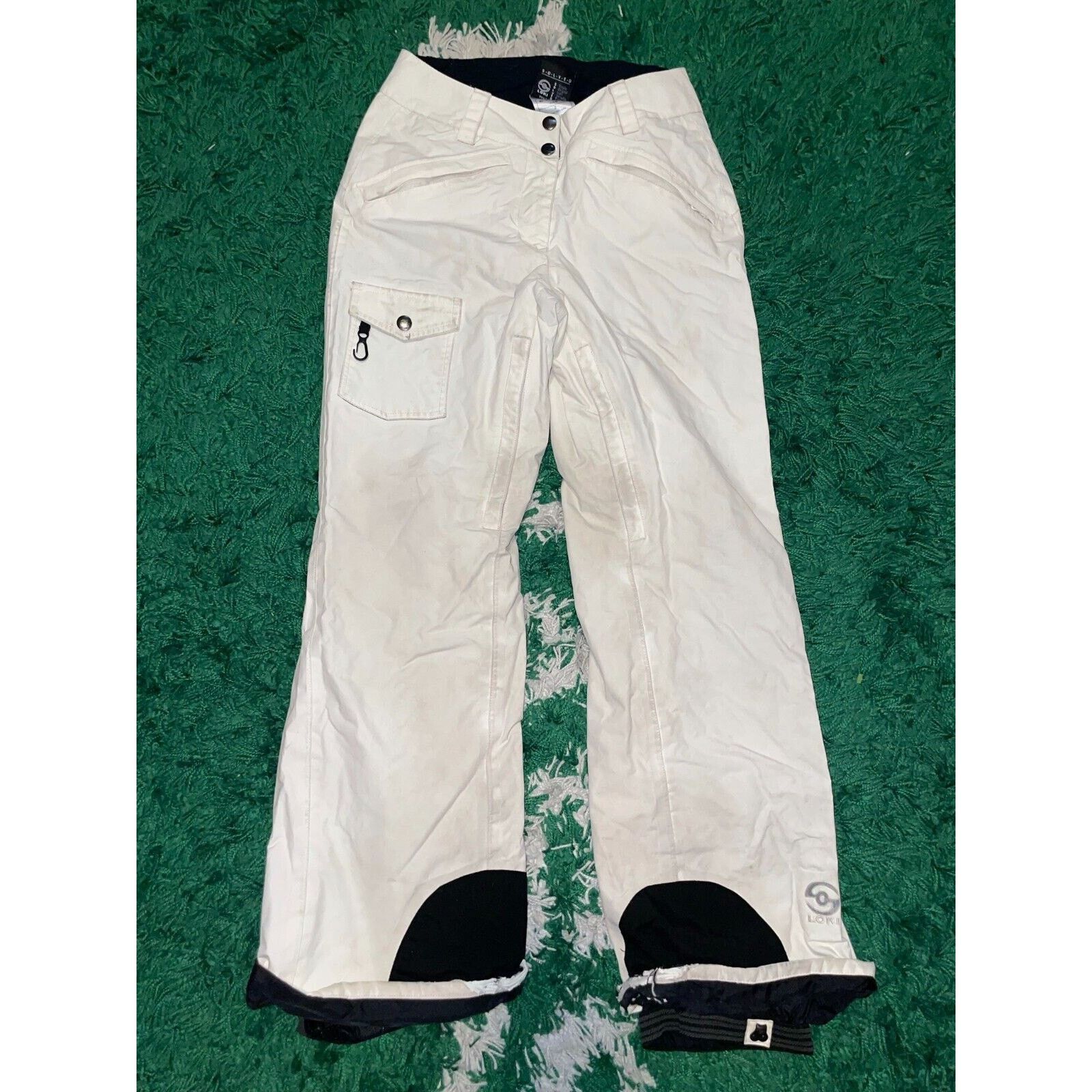 Vintage Womens Loki Ski Pants Skiwear Nylon Bottoms White Women 2 2W Size 26" / US 2 / IT 38 - 1 Thumbnail