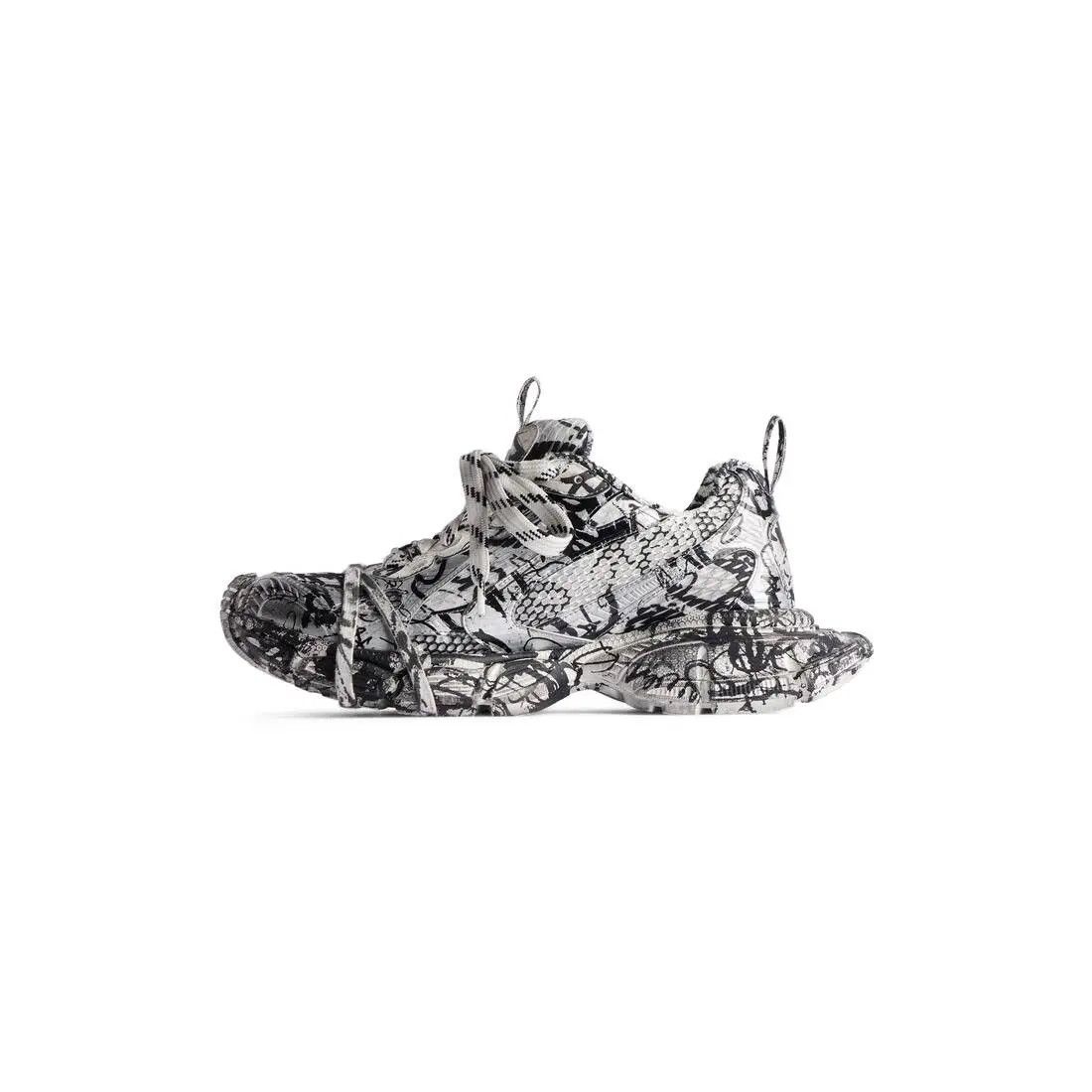 Balenciaga o1la1rc1a0925 3XL Extreme Graffiti Sneakers in Black/White Size US 9 / IT 39 - 4 Thumbnail