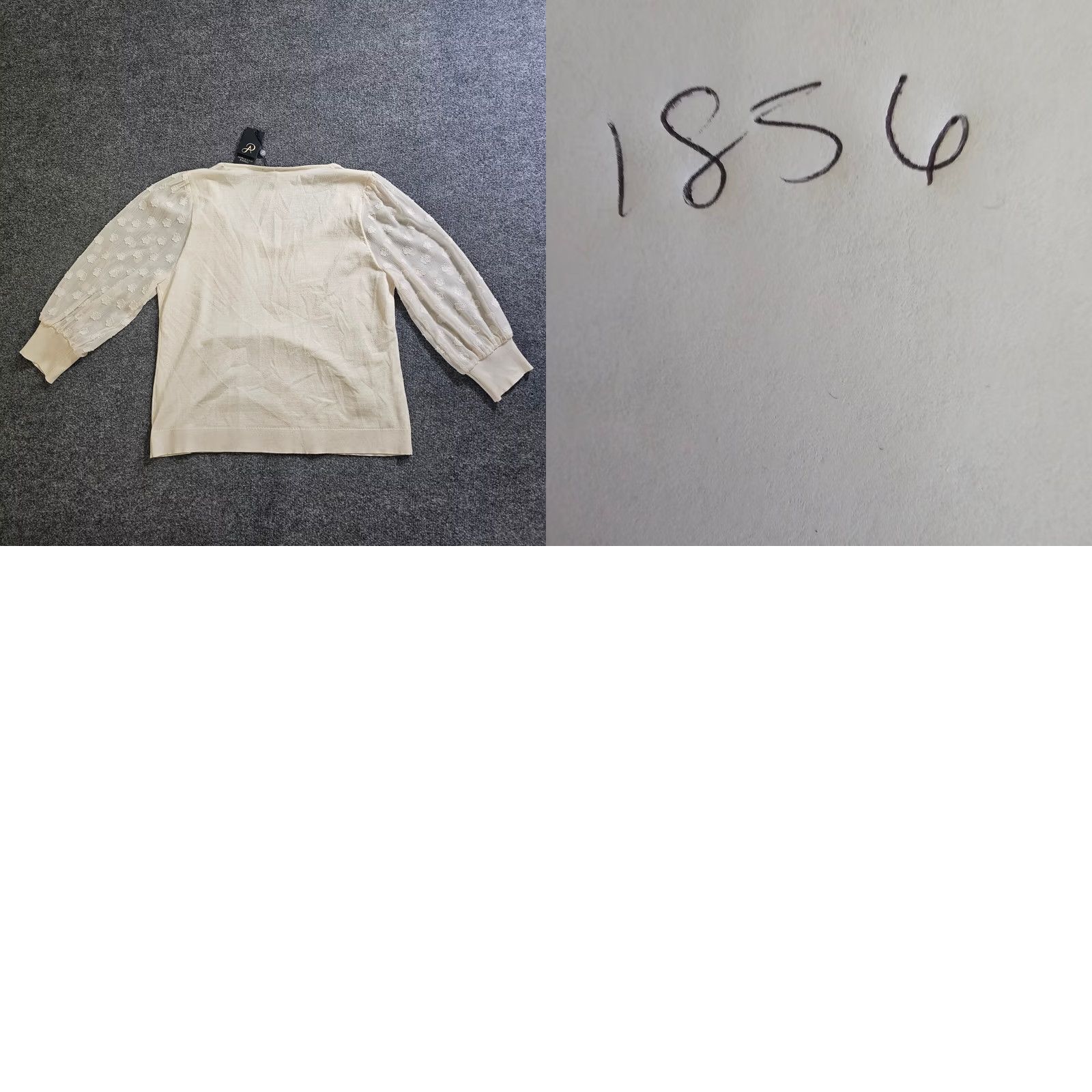 Adrianna Papell Adrianna Papell Sweater Top Womens Large White Sheer Sleeve Round Neck Career Size L / US 10 / IT 46 - 8 Thumbnail