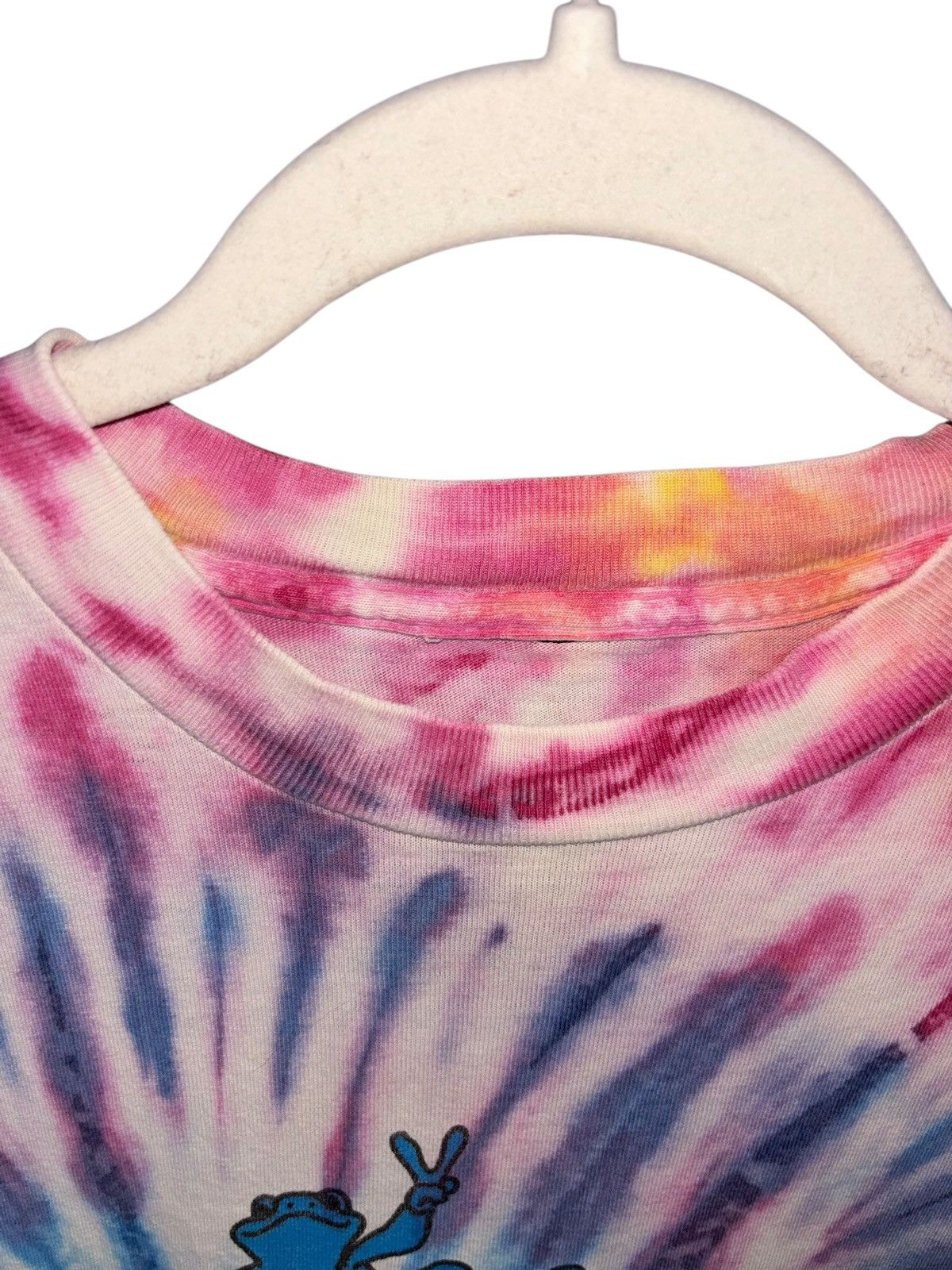 Vintage Vintage 90's Tie-Dye Peace Frog T-Shirt Size US XL / EU 56 / 4 - 4 Thumbnail