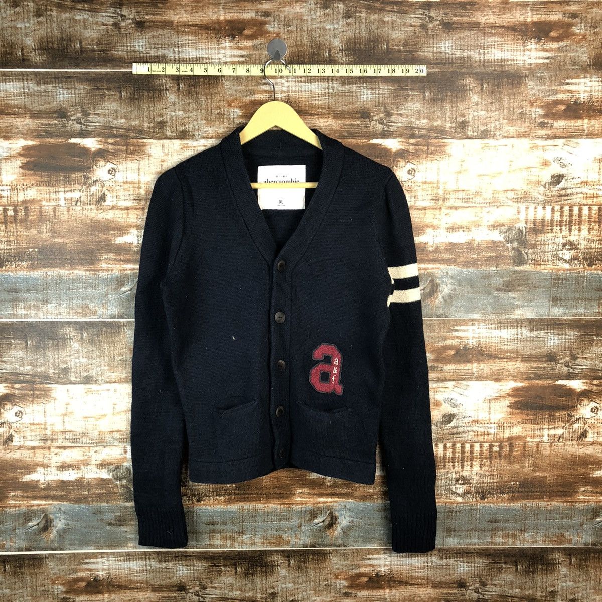 Abercrombie & Fitch × Aran Isles Knitwear Vintage Cardigan Knit Abercrombie & Fitch Black #977 Size US XL / EU 56 / 4 - 1 Thumbnail