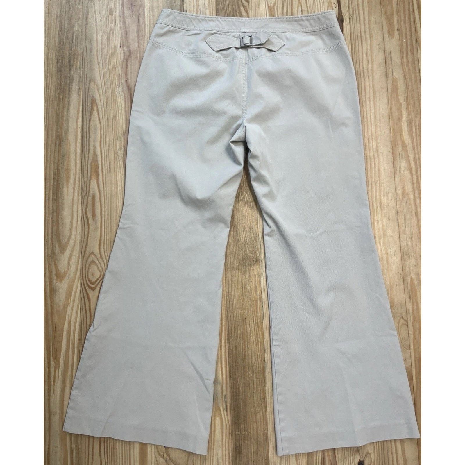 Express EXPRESS Stretch Low-Slung Flare Khaki Pants Size 13/14 Size 36" / US 14 / IT 50 - 2 Thumbnail