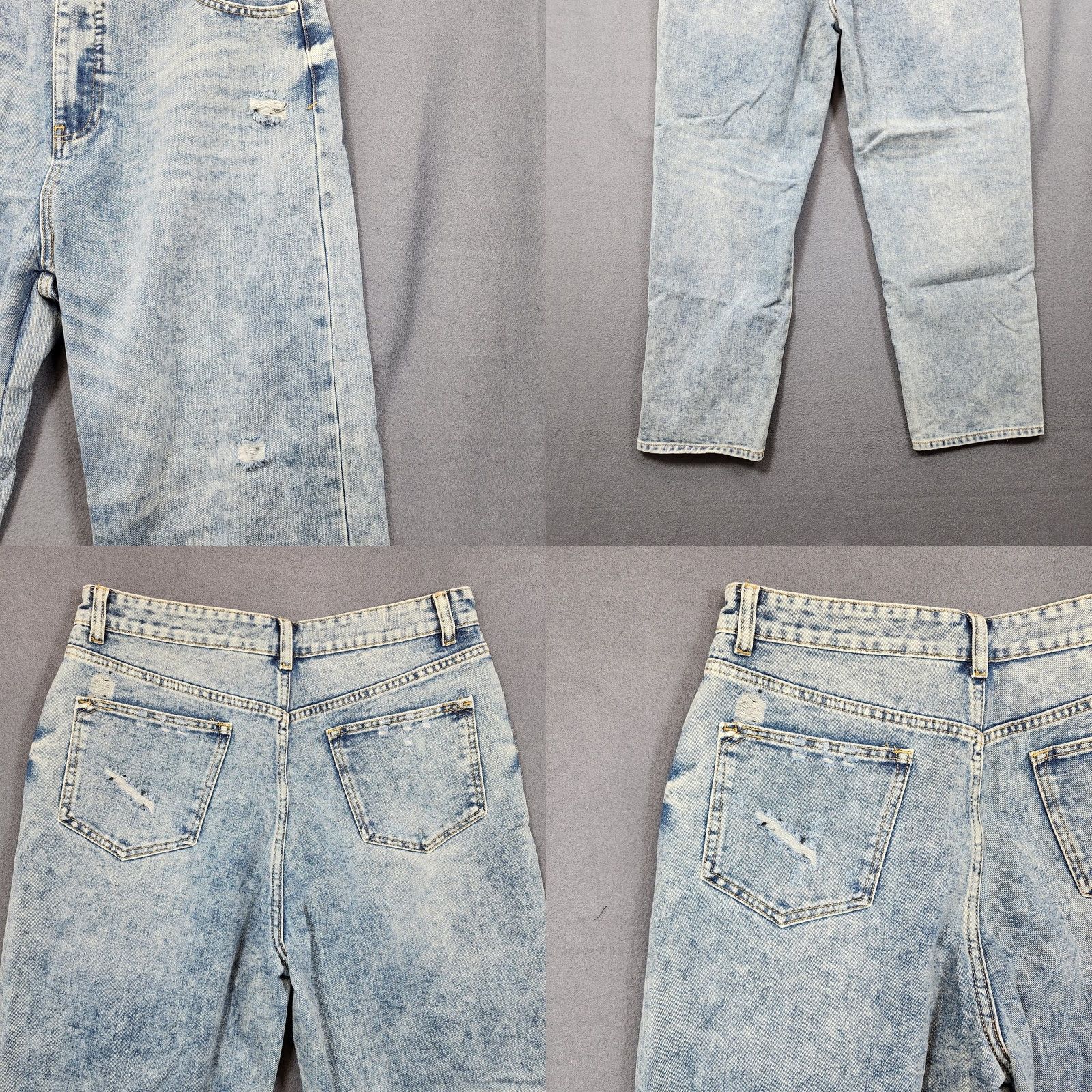 Vintage Blu Ivy Jeans Women L 30x27 Blue Acid Wash Factory Distressed Baggy 90s Y2K Womens Size 30" / US 8 / IT 44 - 9 Thumbnail