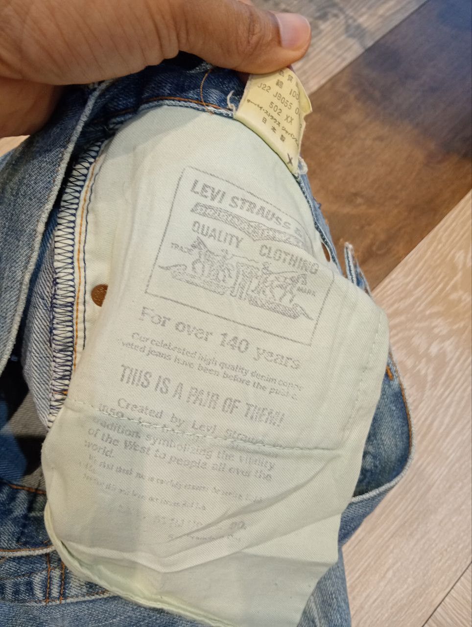 Levi's Vintage Clothing VINTAGE LEVI'S 502XX HIDDEN RIVETS CAPITAL E SELVEDGE JEANS Size US 29 - 7 Thumbnail