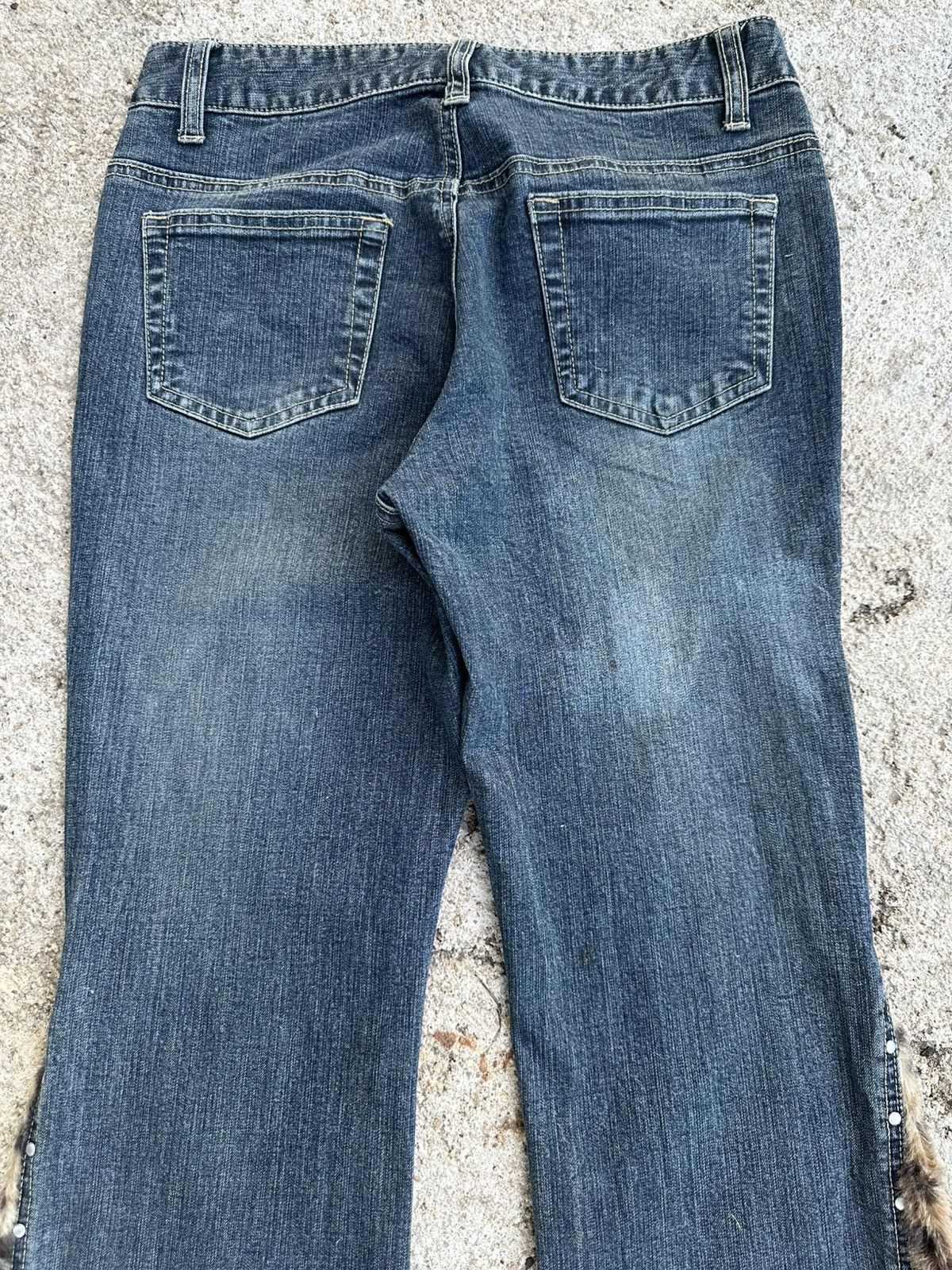 Japanese Brand Y2K Flare Hysteric Inspired Jeans With Leopard Fur W27 Size 27" / US 4 / IT 40 - 10 Thumbnail
