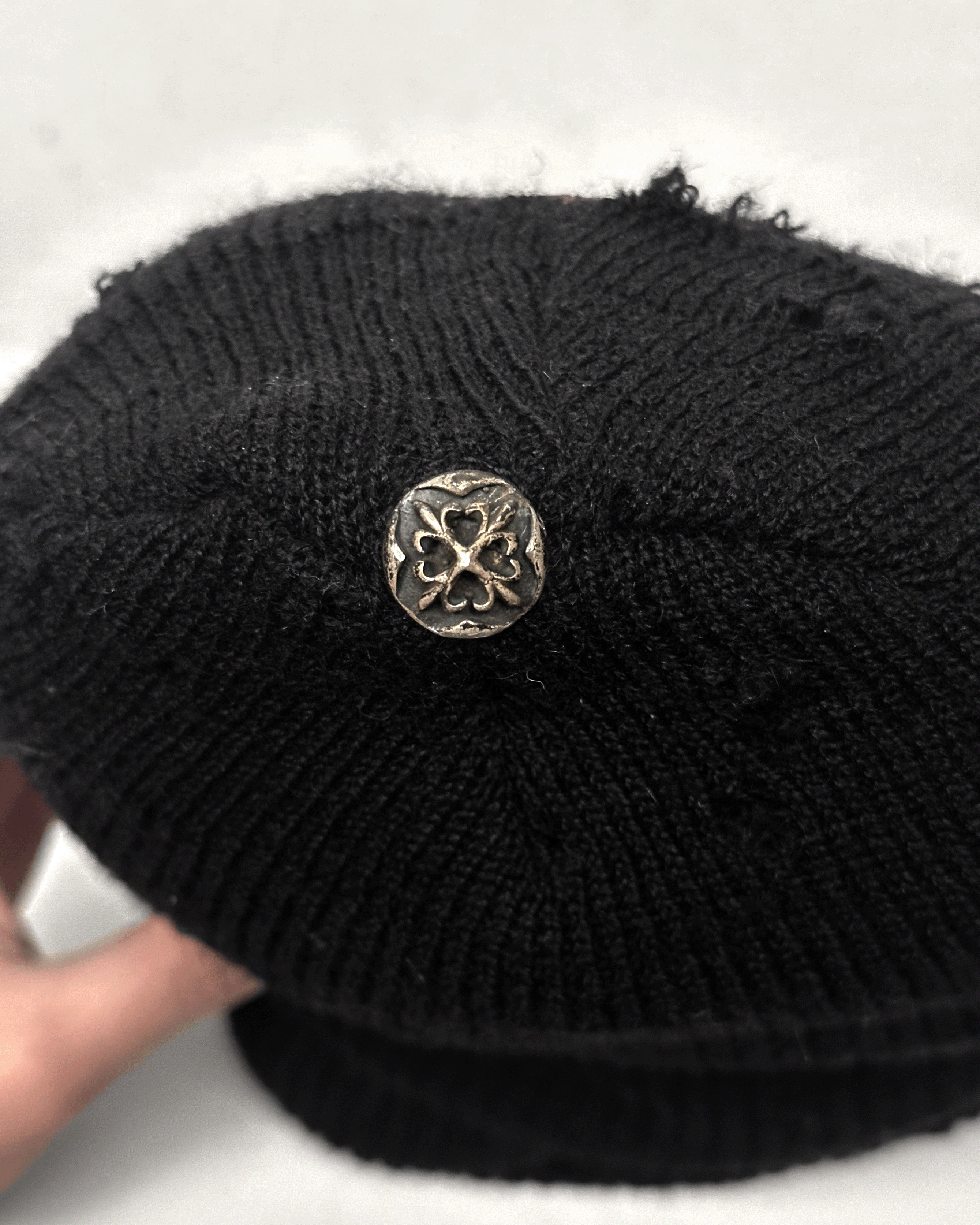 A&G Rock A&G Amal Guessous Rock Couture Distressed Cross Patch Beanie Size ONE SIZE - 4 Thumbnail