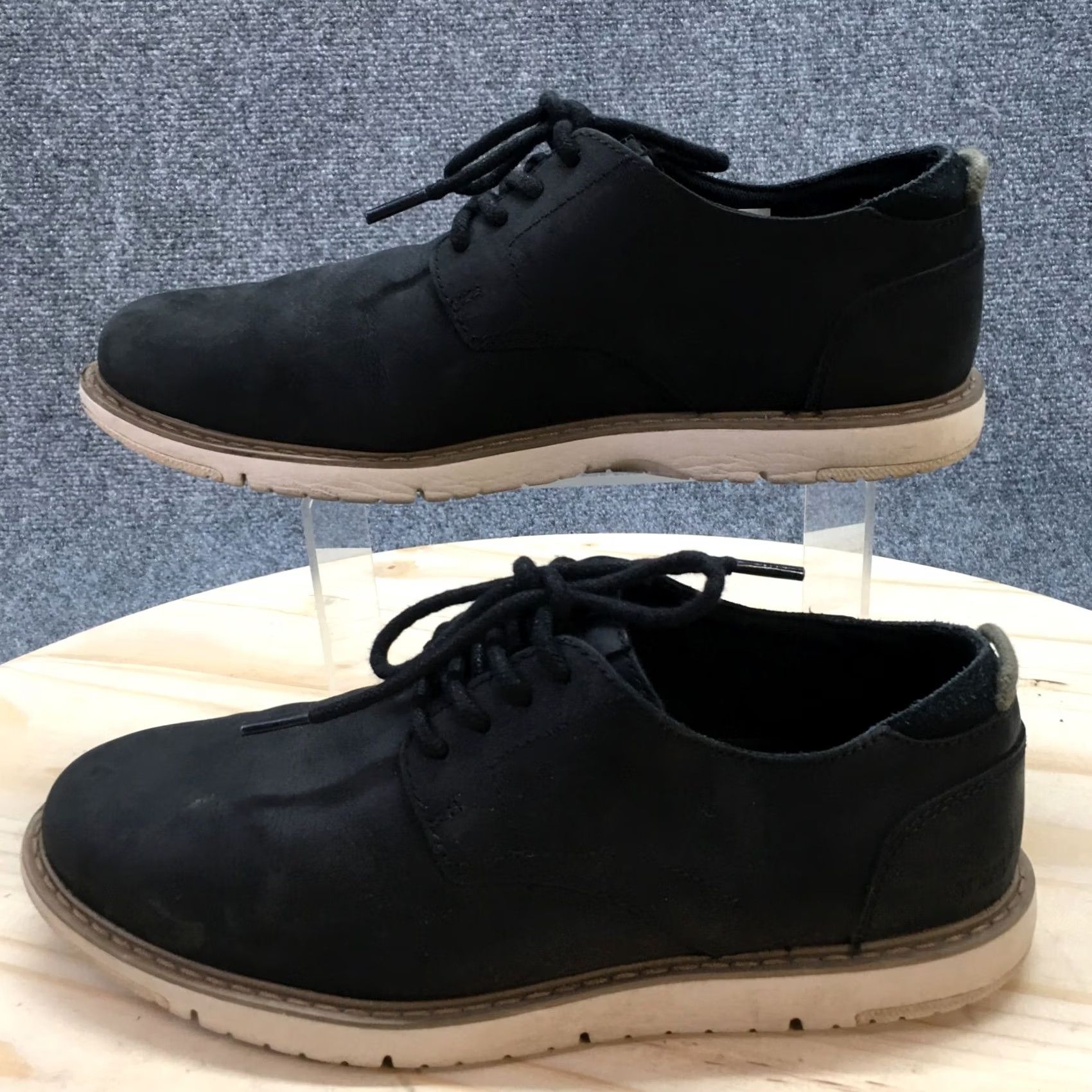Toms TOMS Mens Dress Oxford Leather Lace Up 8.5 Navi Black Leather Shoes Womens? Size US M / EU 48-50 / 2 - 2 Thumbnail