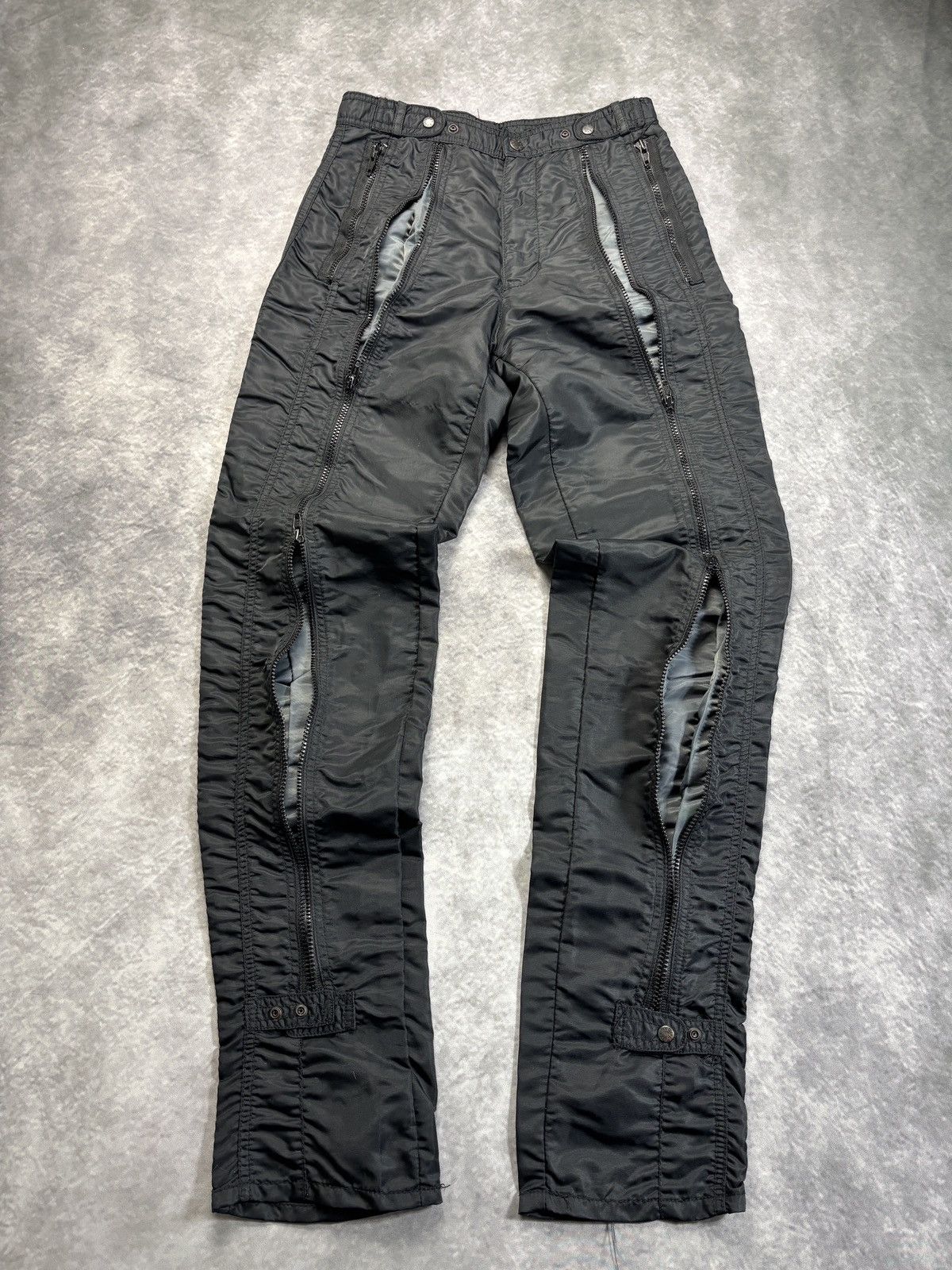 Bugle Boy × Vintage 1990s Bugle Boy Raver Pants Y2K Vintage Nylon Flight Zipper Size 29" - 1 Thumbnail