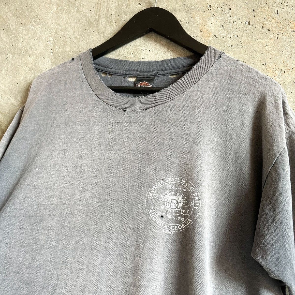 Harley Davidson × Vintage 90’s THRASHED Harley Davidson Georgia State T-Shirt Size US L / EU 52-54 / 3 - 2 Thumbnail